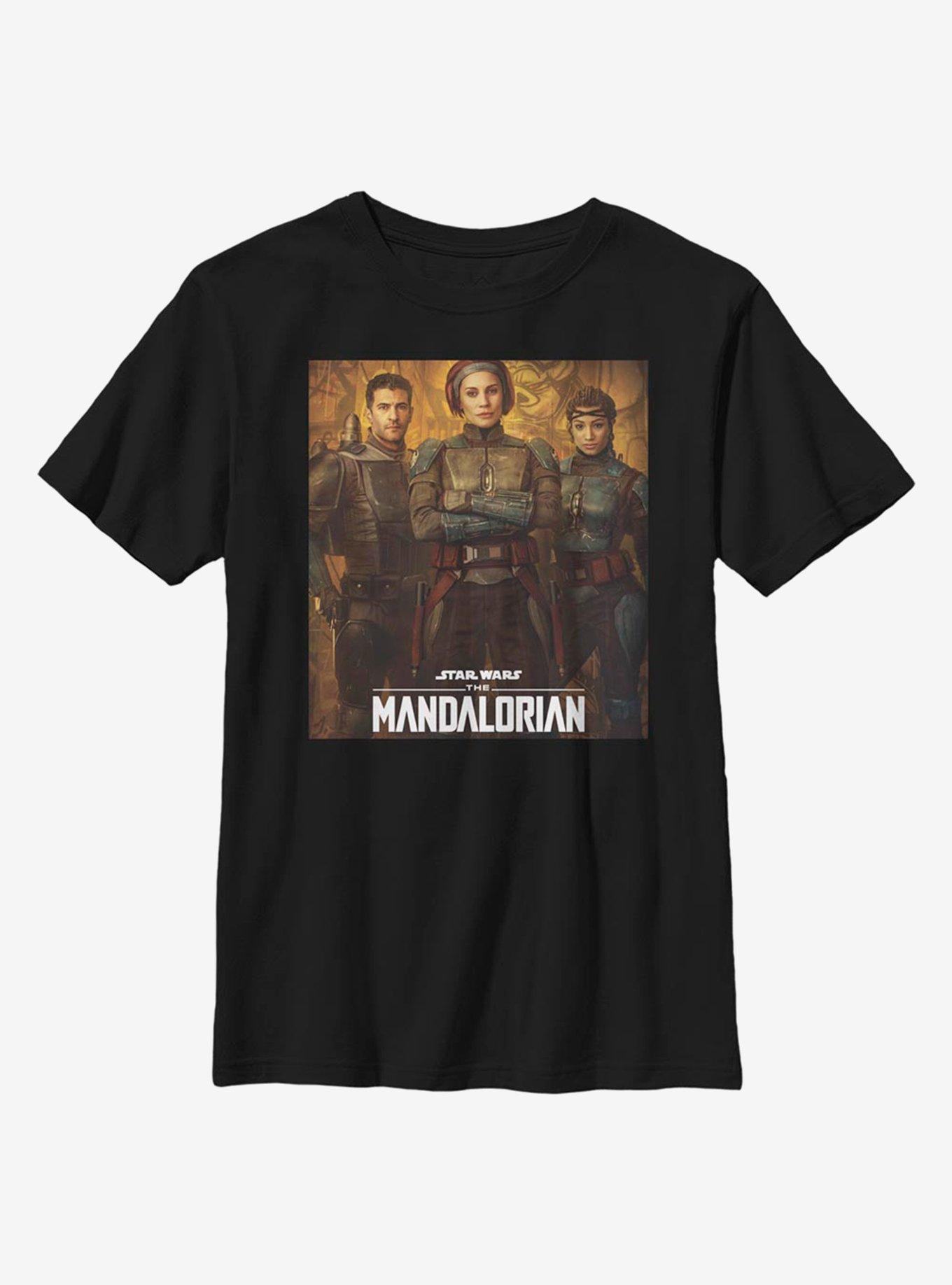 Star Wars The Mandalorian Bo-Katan Team Poster Youth T-Shirt, BLACK, hi-res