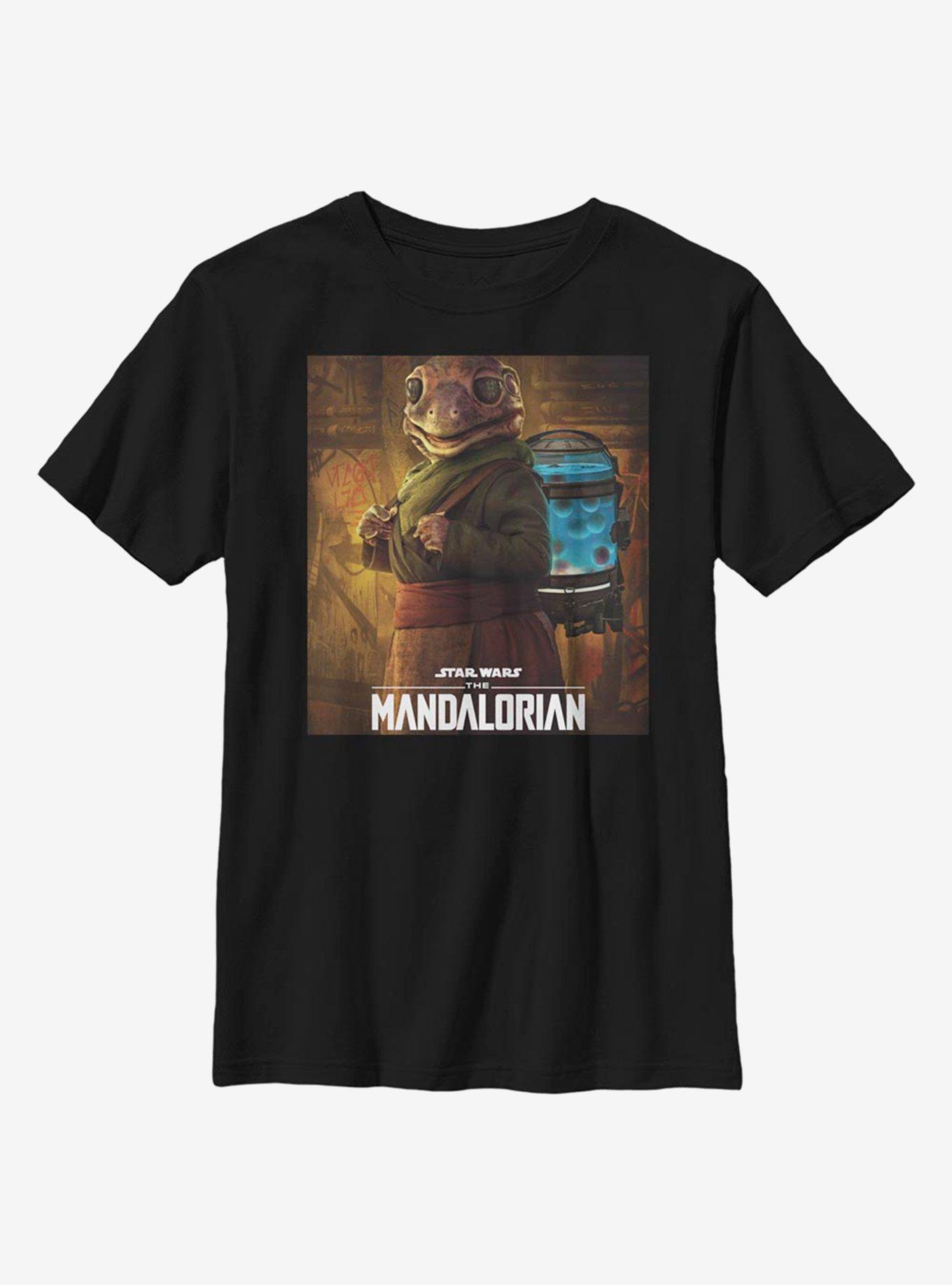 Star Wars The Mandalorian Frog Lady Poster Youth T-Shirt, BLACK, hi-res