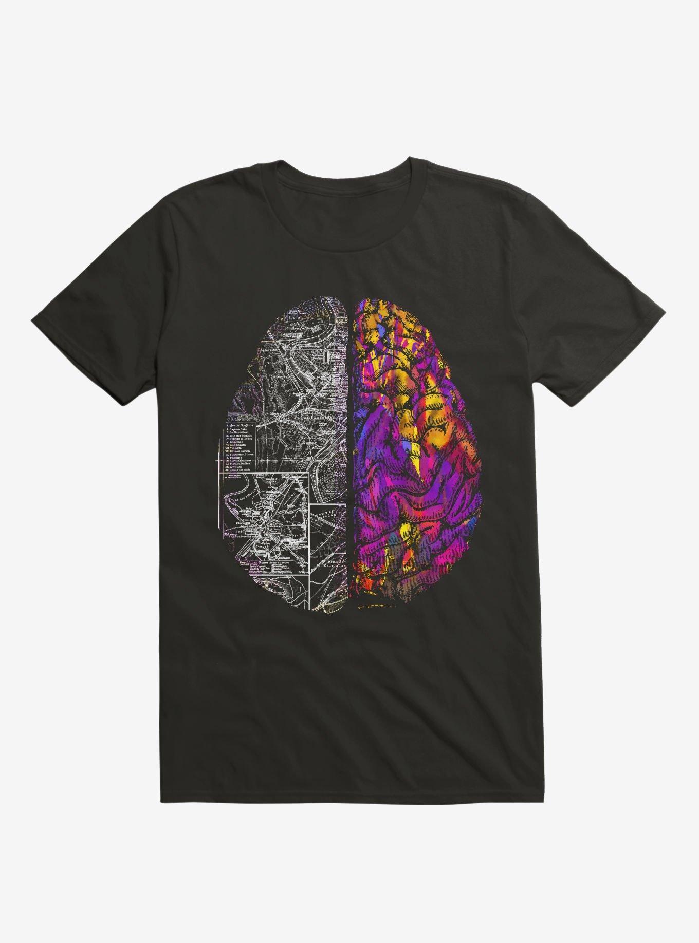 Ambiguity Brain Map Black T-Shirt, BLACK, hi-res