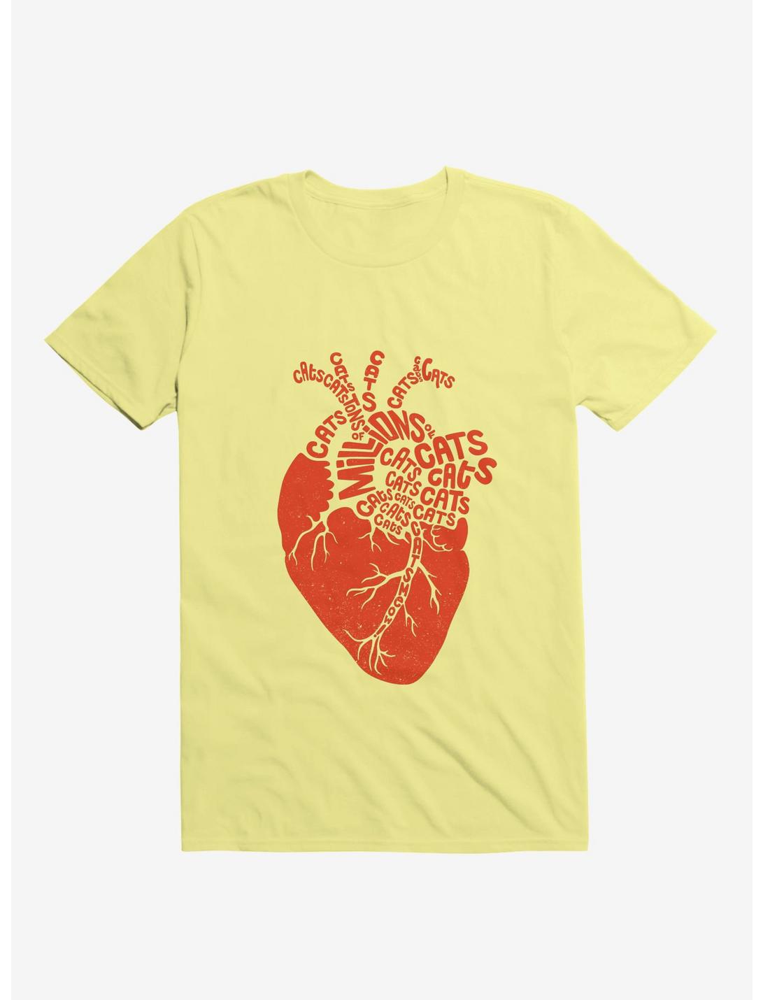Anatomicat Heart Corn Silk Yellow T-Shirt, CORN SILK, hi-res
