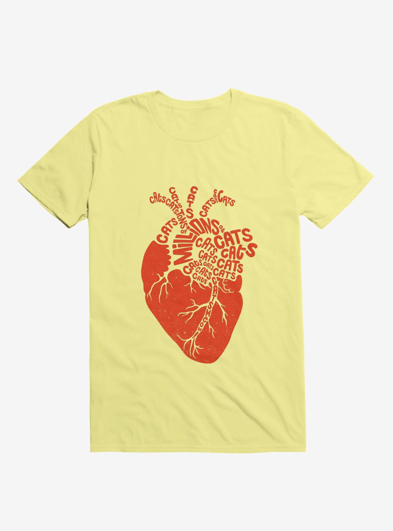 Anatomicat Heart Corn Silk Yellow T-Shirt, , hi-res