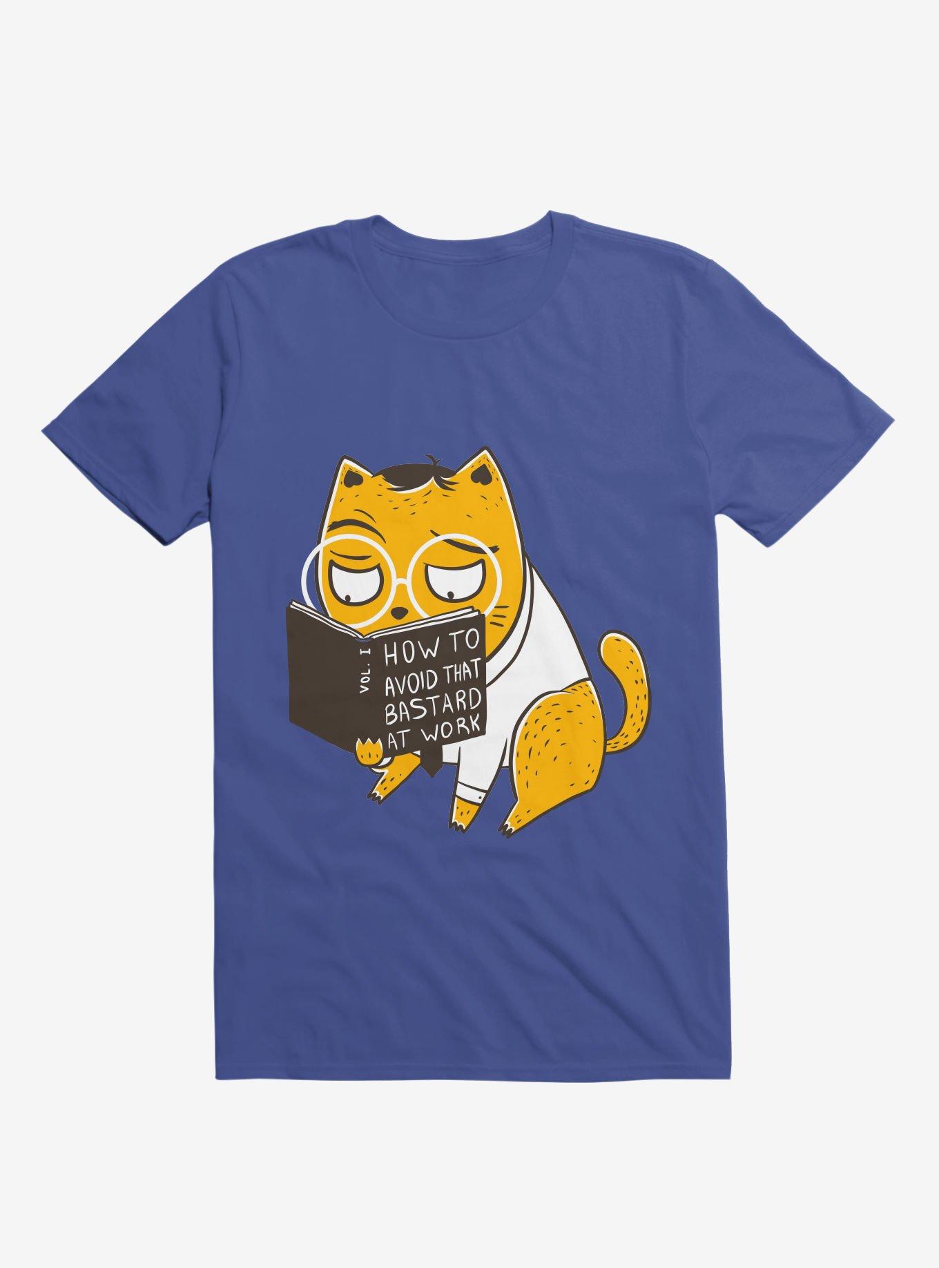 Avoid That Bastard At Work Cat Royal Blue T-Shirt, , hi-res