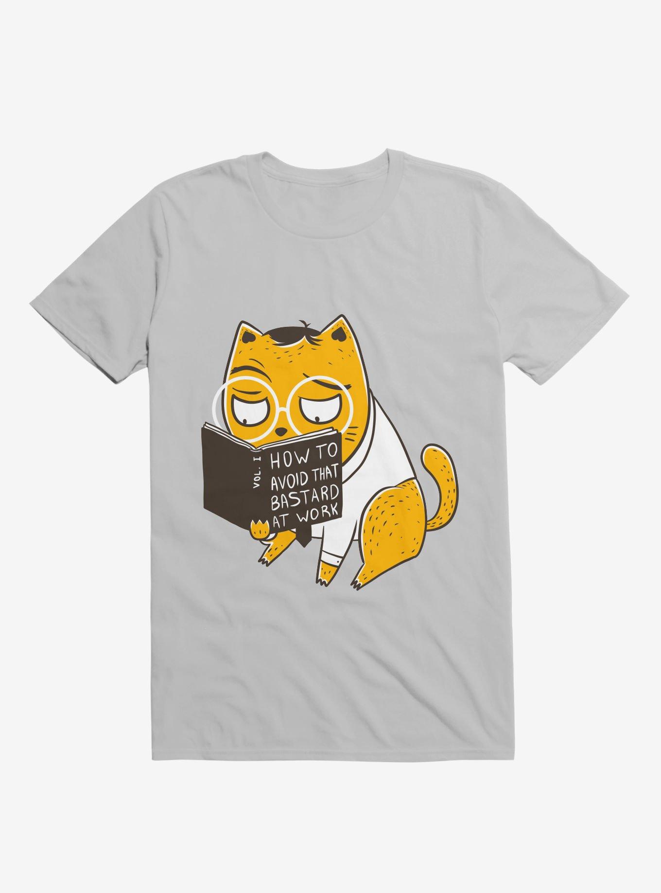 Avoid That Bastard At Work Cat Ice Grey T-Shirt, , hi-res