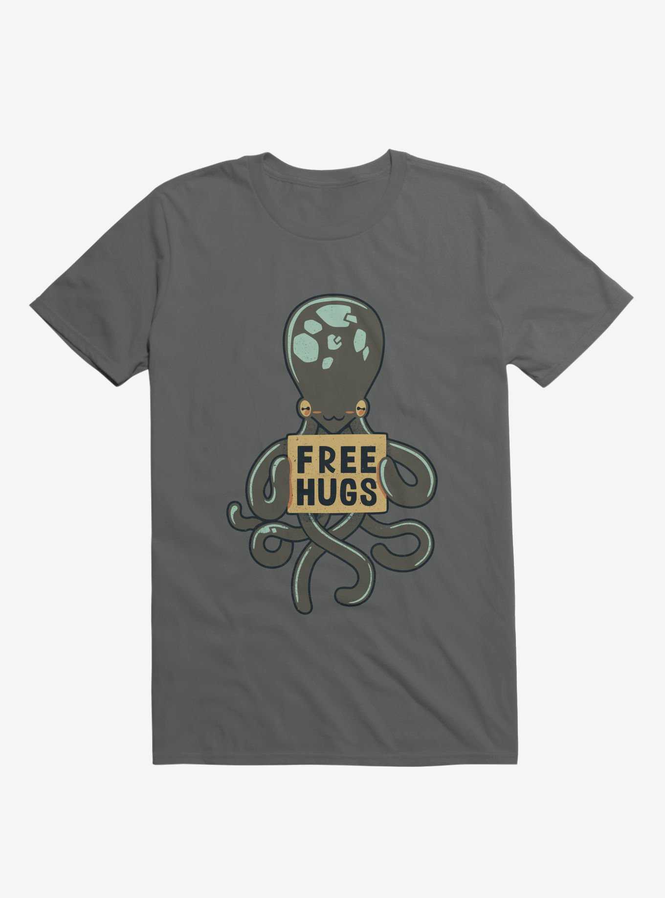 Free Hugs Octopus Charcoal Grey T-Shirt, , hi-res