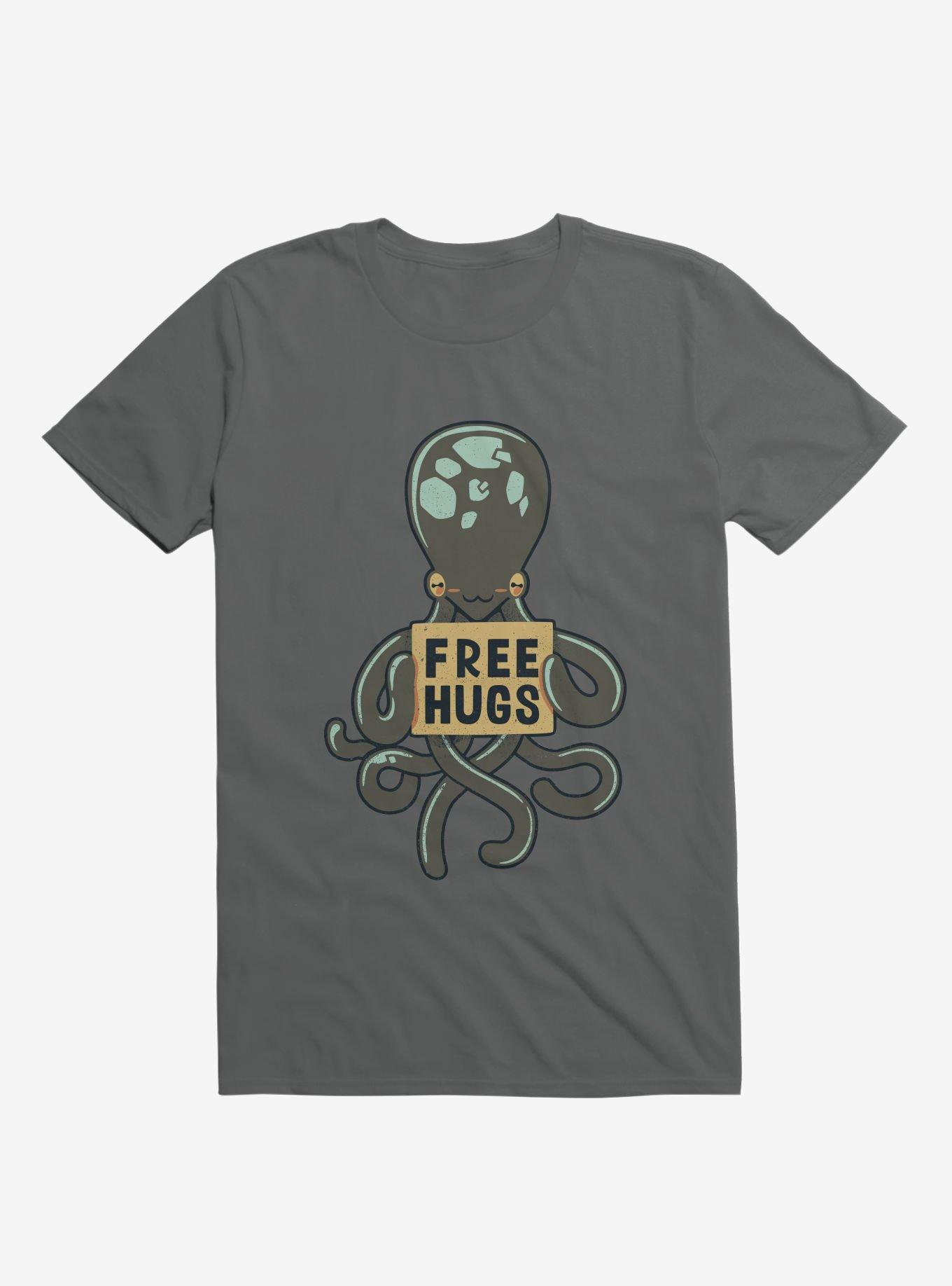 Free Hugs Octopus Charcoal Grey T-Shirt, , hi-res