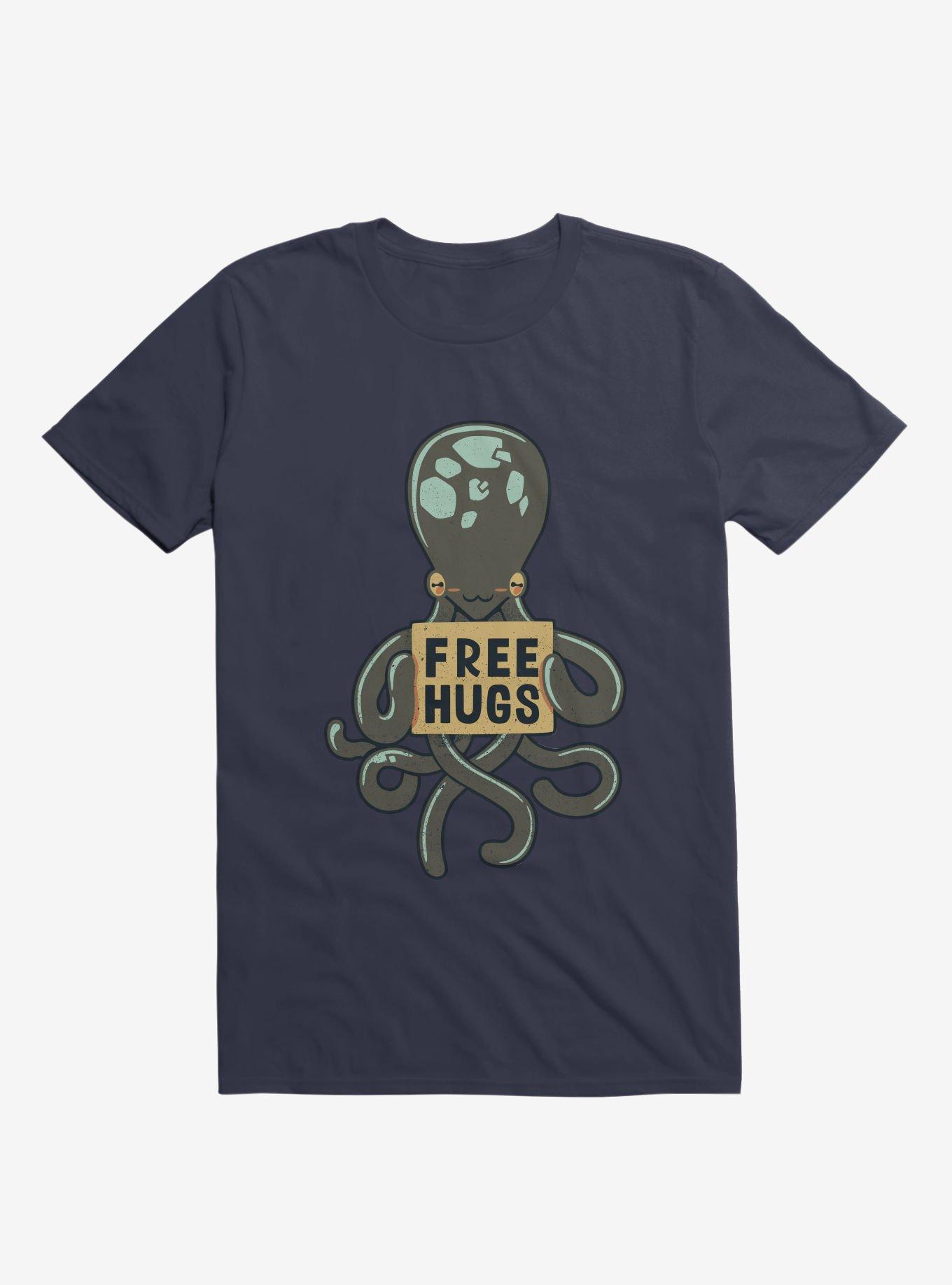 Free Hugs Octopus Navy Blue T-Shirt, NAVY, hi-res