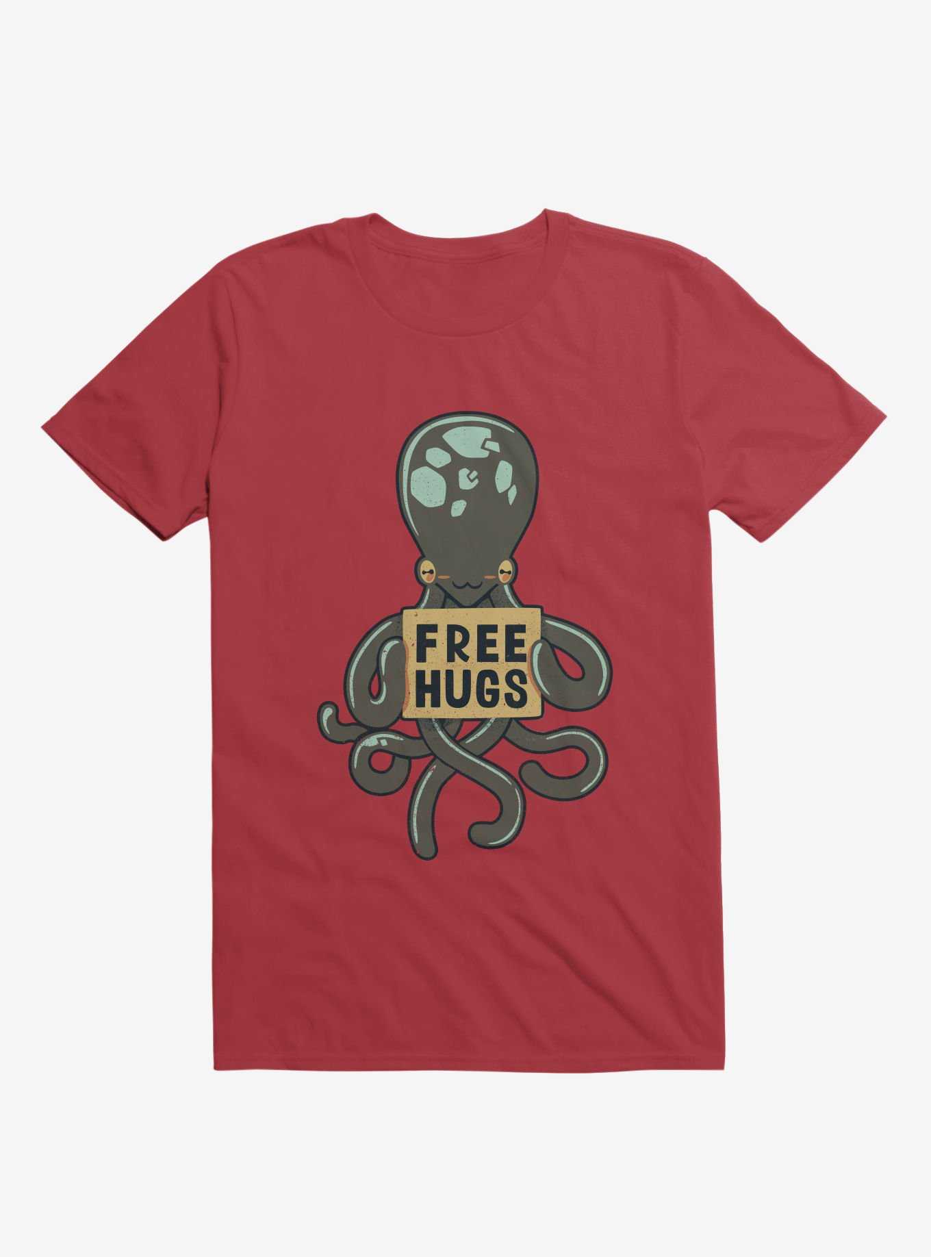 Free Hugs Octopus Red T-Shirt, , hi-res