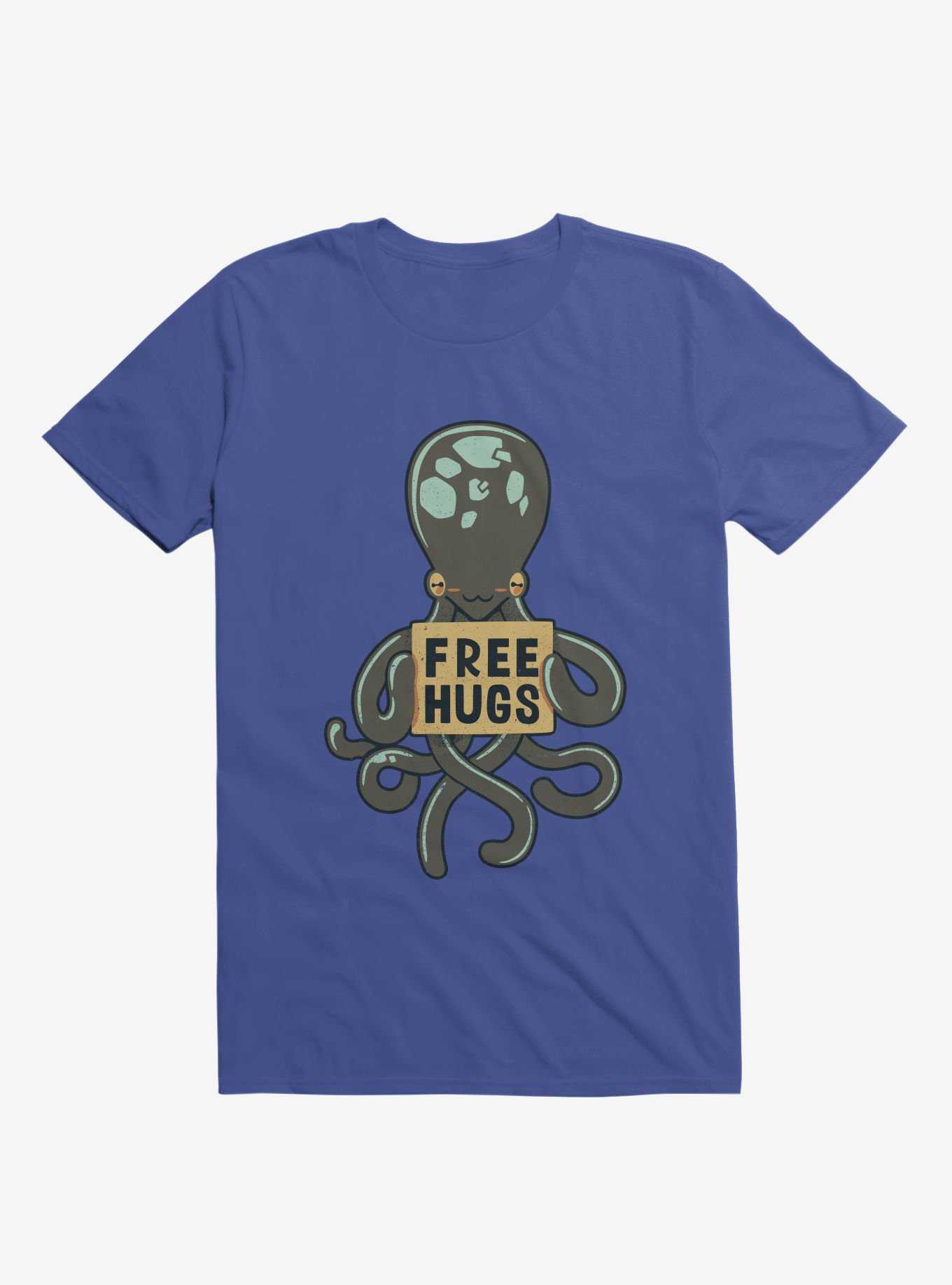 Free Hugs Octopus Royal Blue T-Shirt, , hi-res