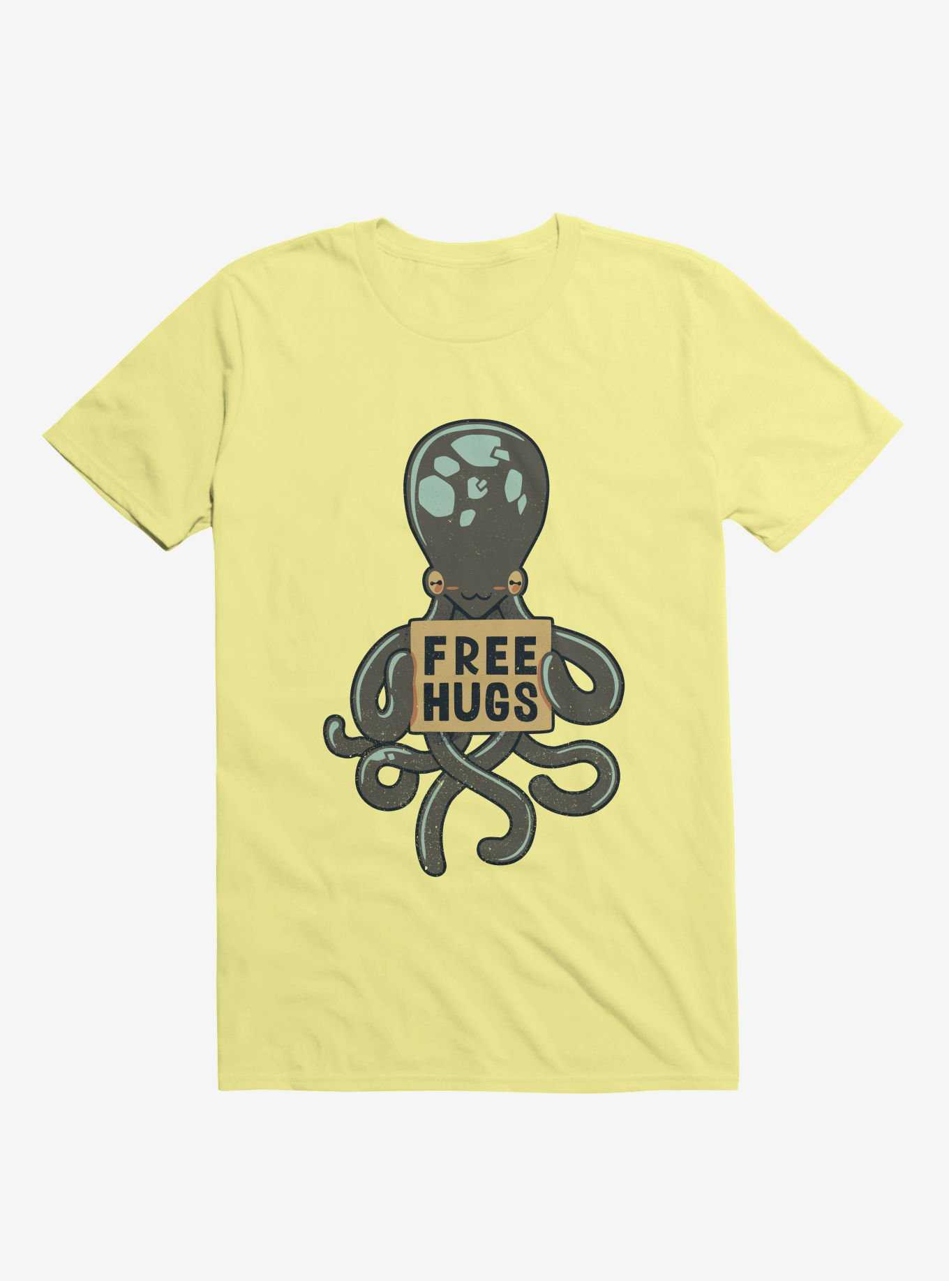 Free Hugs Octopus Corn Silk Yellow T-Shirt, , hi-res