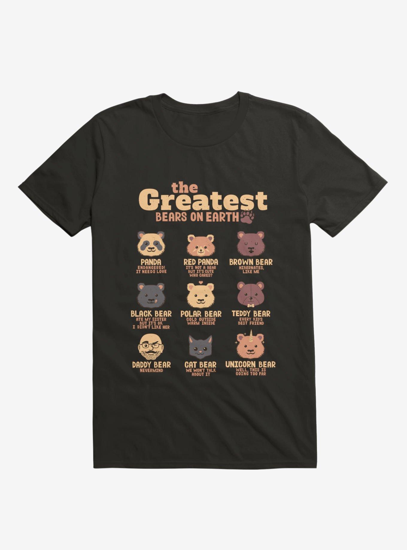 Greatest Bears Daddy Black T-Shirt, BLACK, hi-res