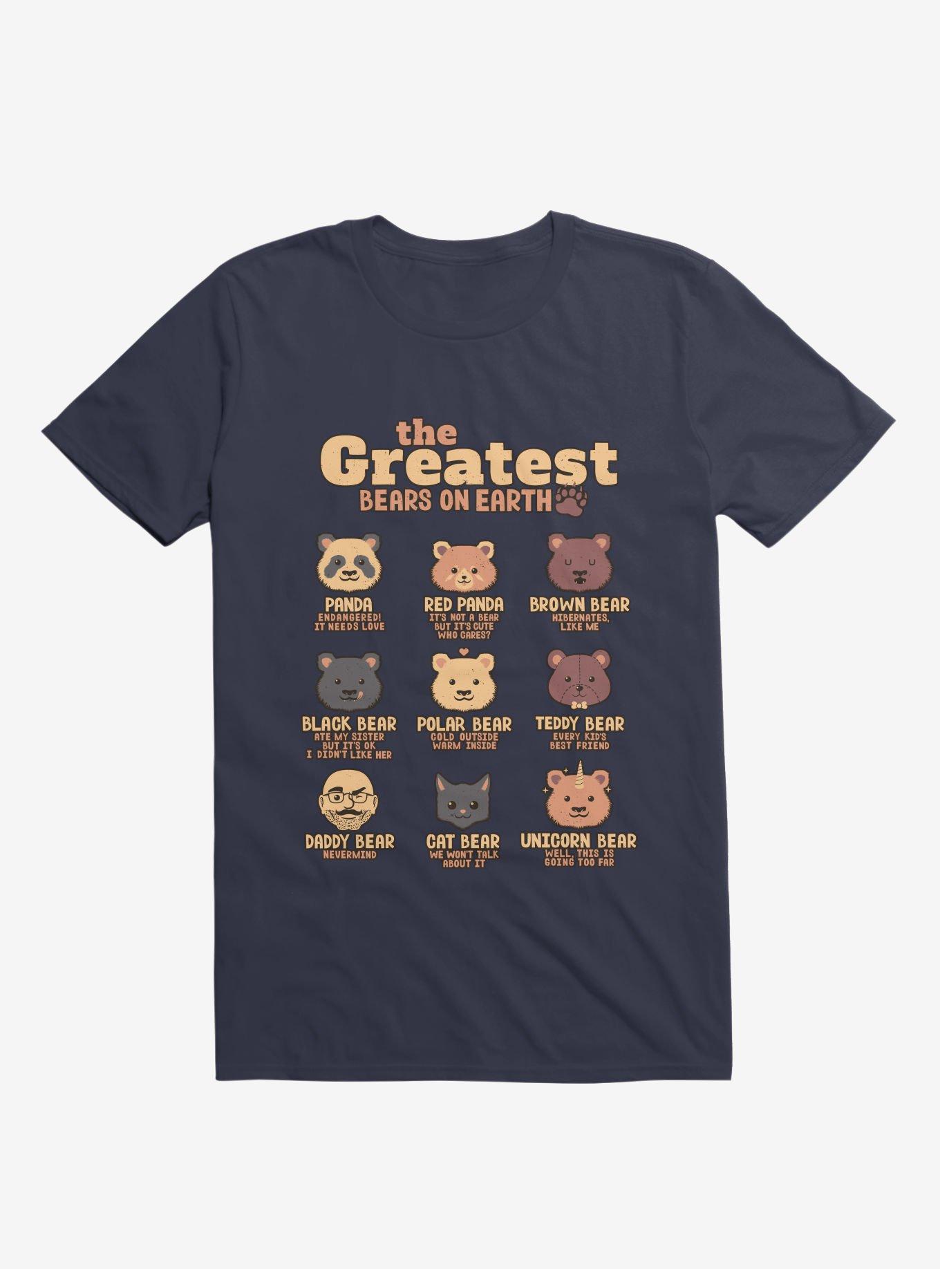 Greatest Bears Daddy Navy Blue T-Shirt