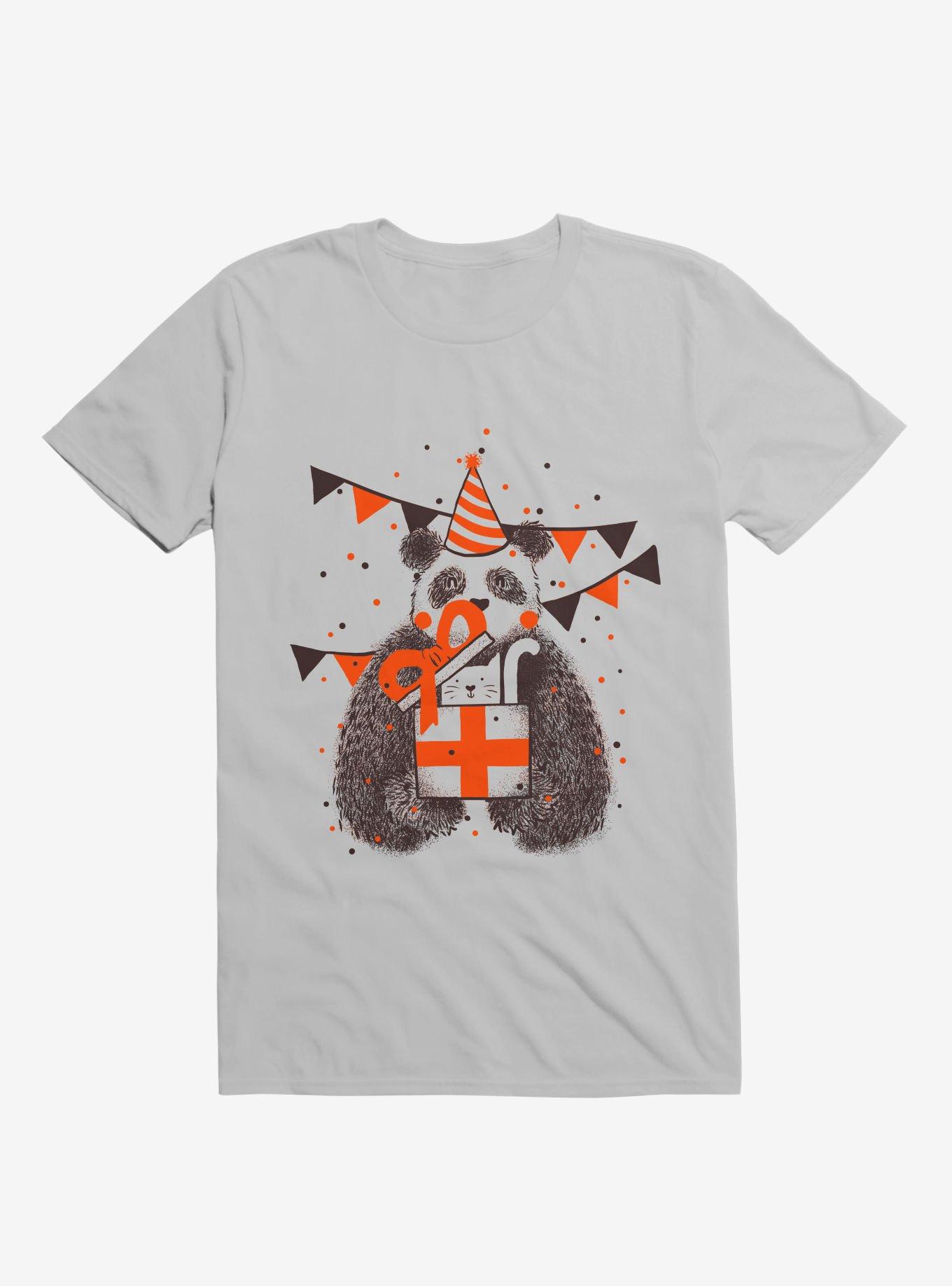 Happy Birthday Panda Ice Grey T-Shirt, , hi-res