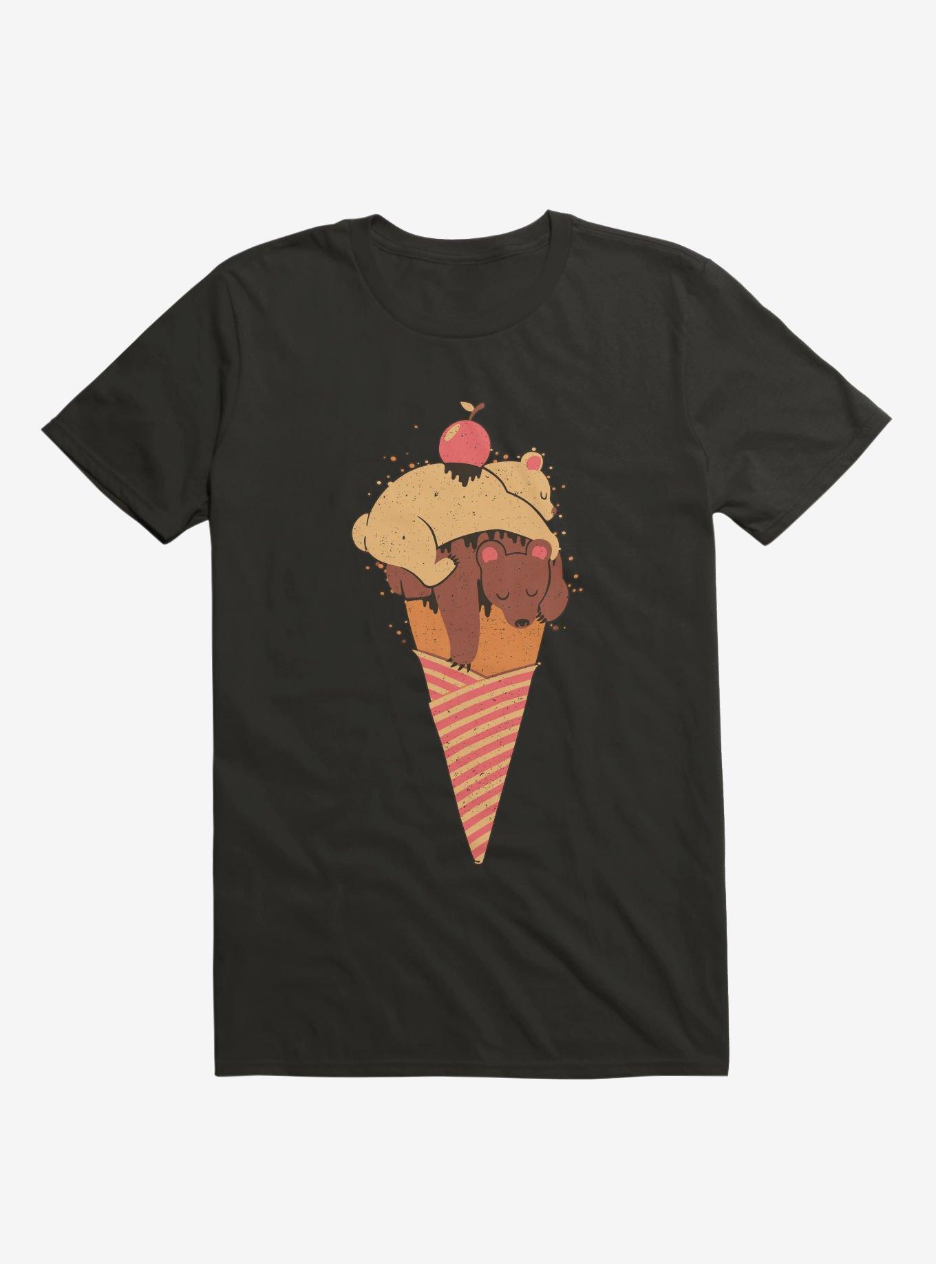 Ice Cream Bears Summer Black T-Shirt, , hi-res