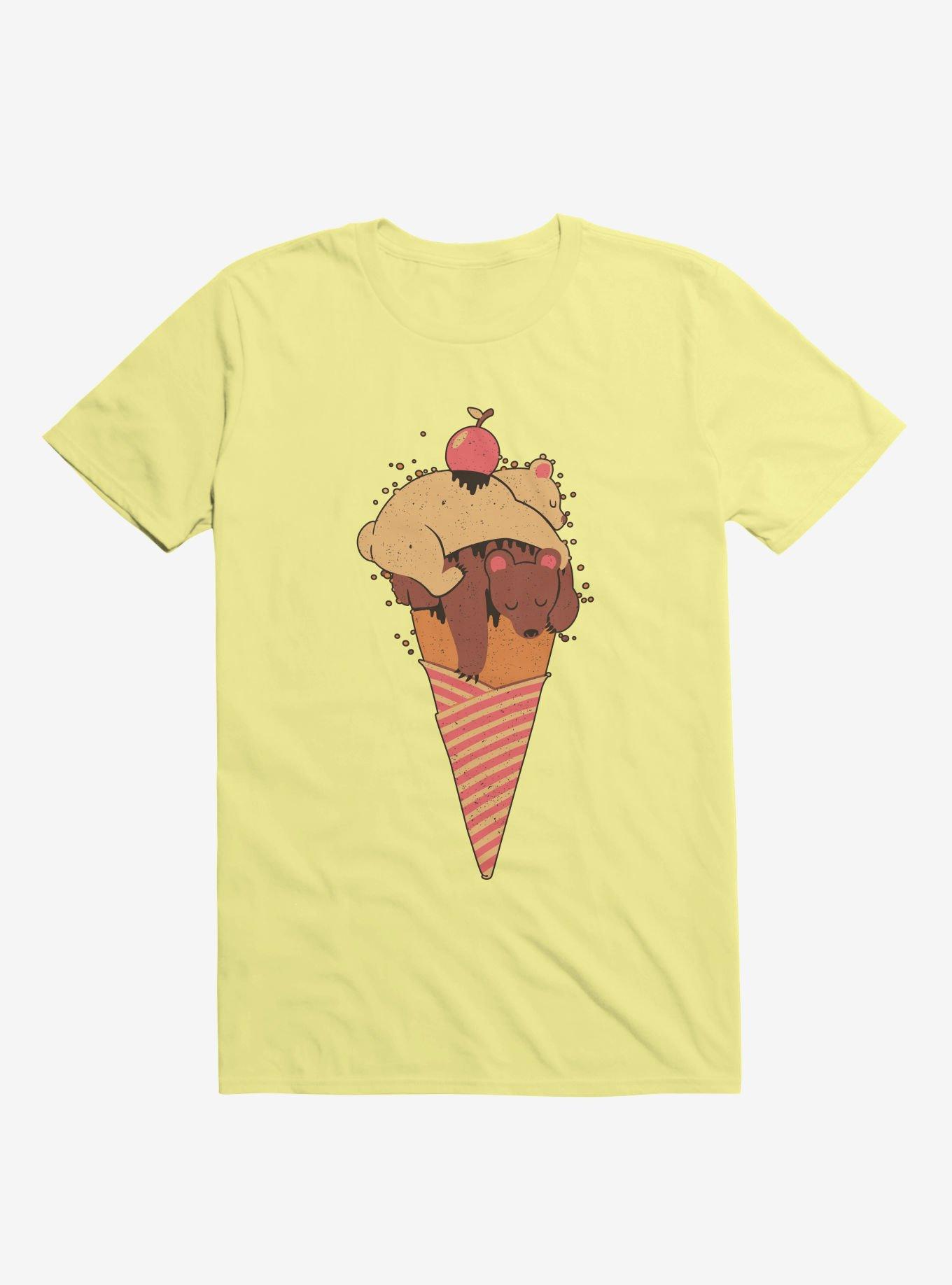 Ice Cream Bears Summer Corn Silk Yellow T-Shirt