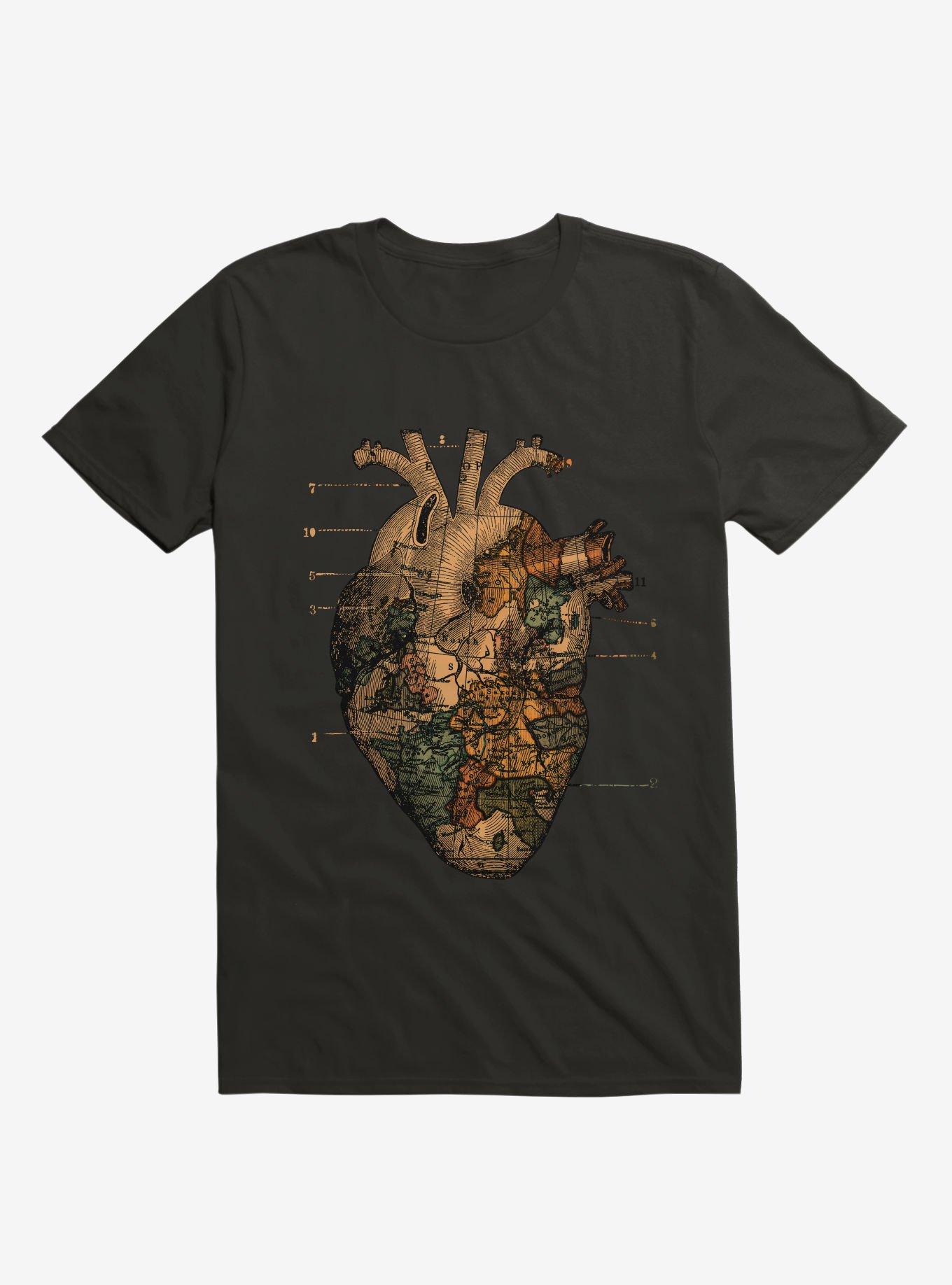 I'll Find You Heart World Map Black T-Shirt, BLACK, hi-res