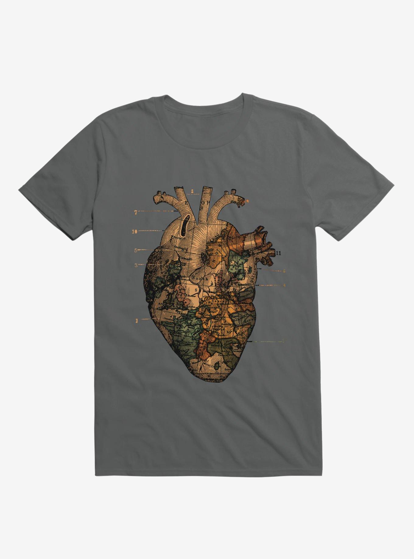 I'll Find You Heart World Map Charcoal Grey T-Shirt