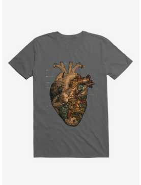 I'll Find You Heart World Map Charcoal Grey T-Shirt, , hi-res