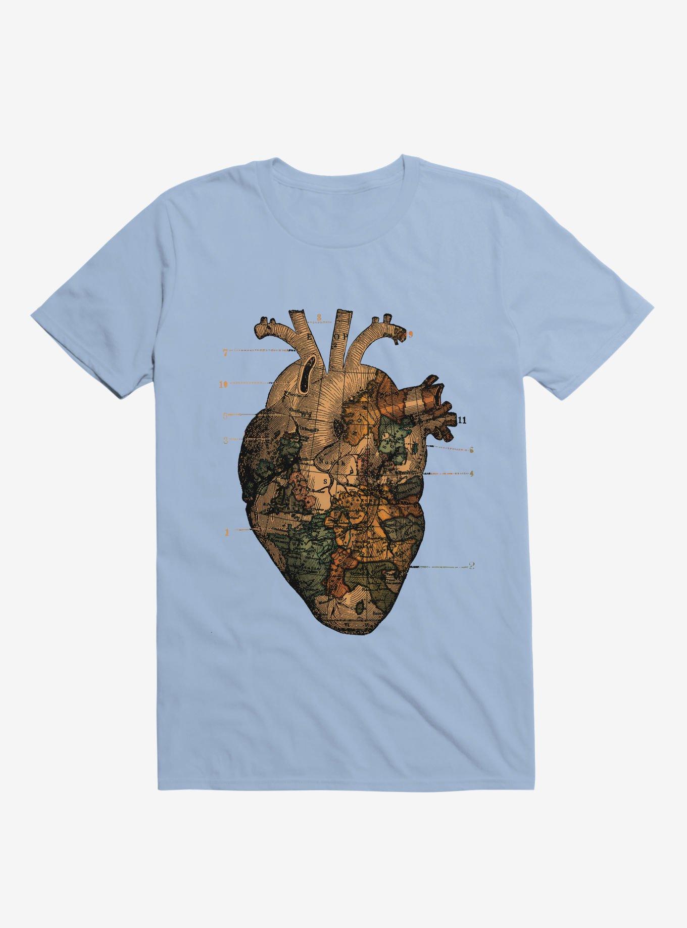 I'll Find You Heart World Map Light Blue T-Shirt, , hi-res