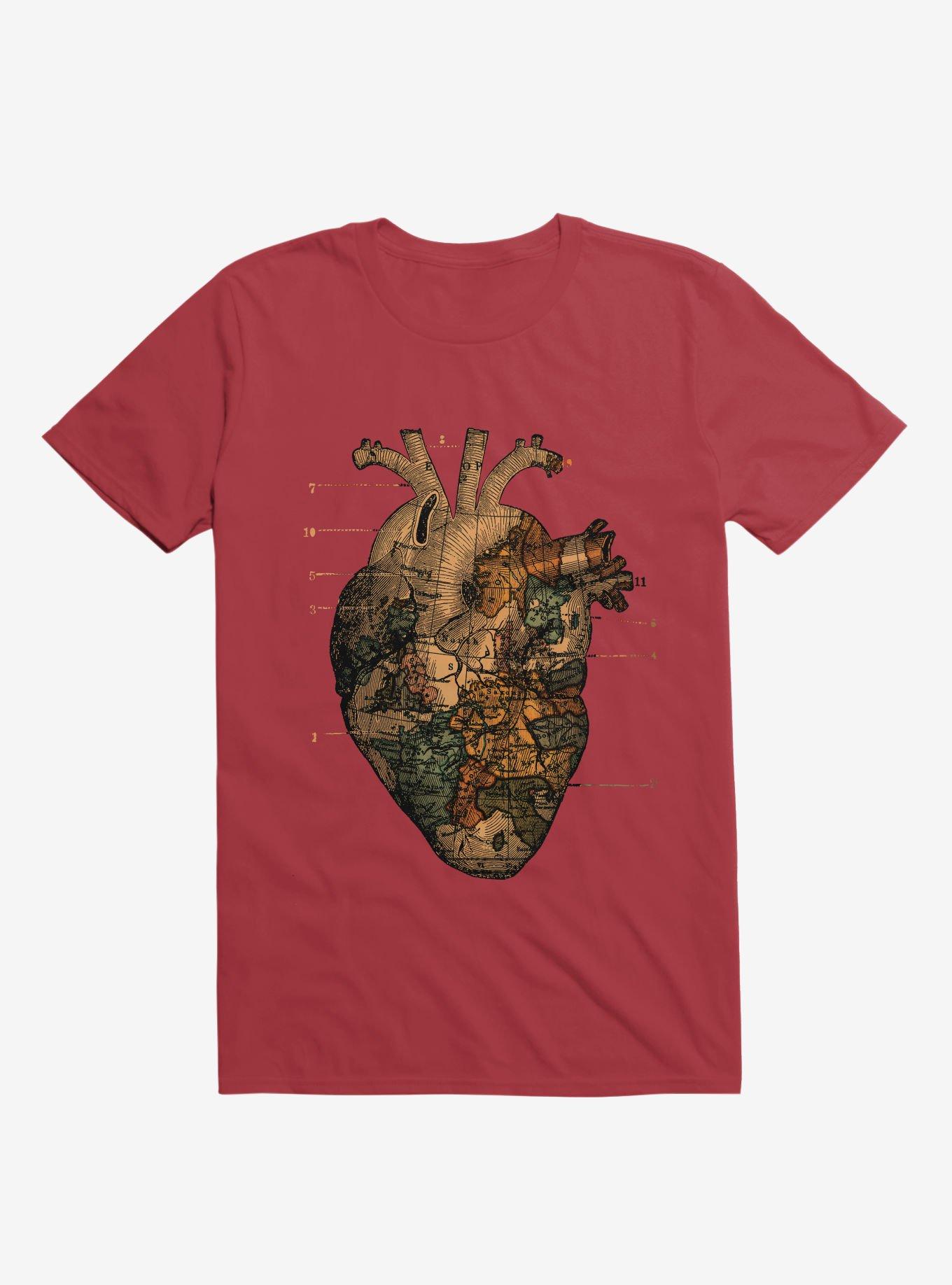 I'll Find You Heart World Map Red T-Shirt, , hi-res