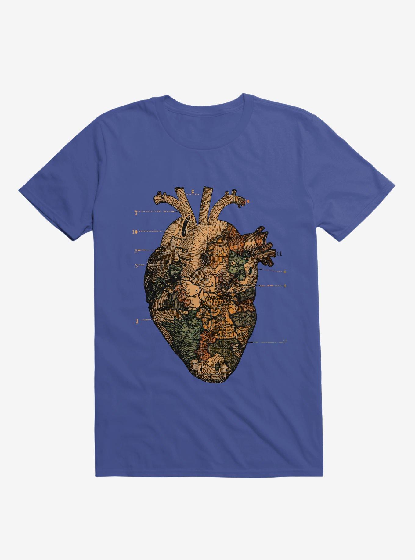 I'll Find You Heart World Map Royal Blue T-Shirt, , hi-res