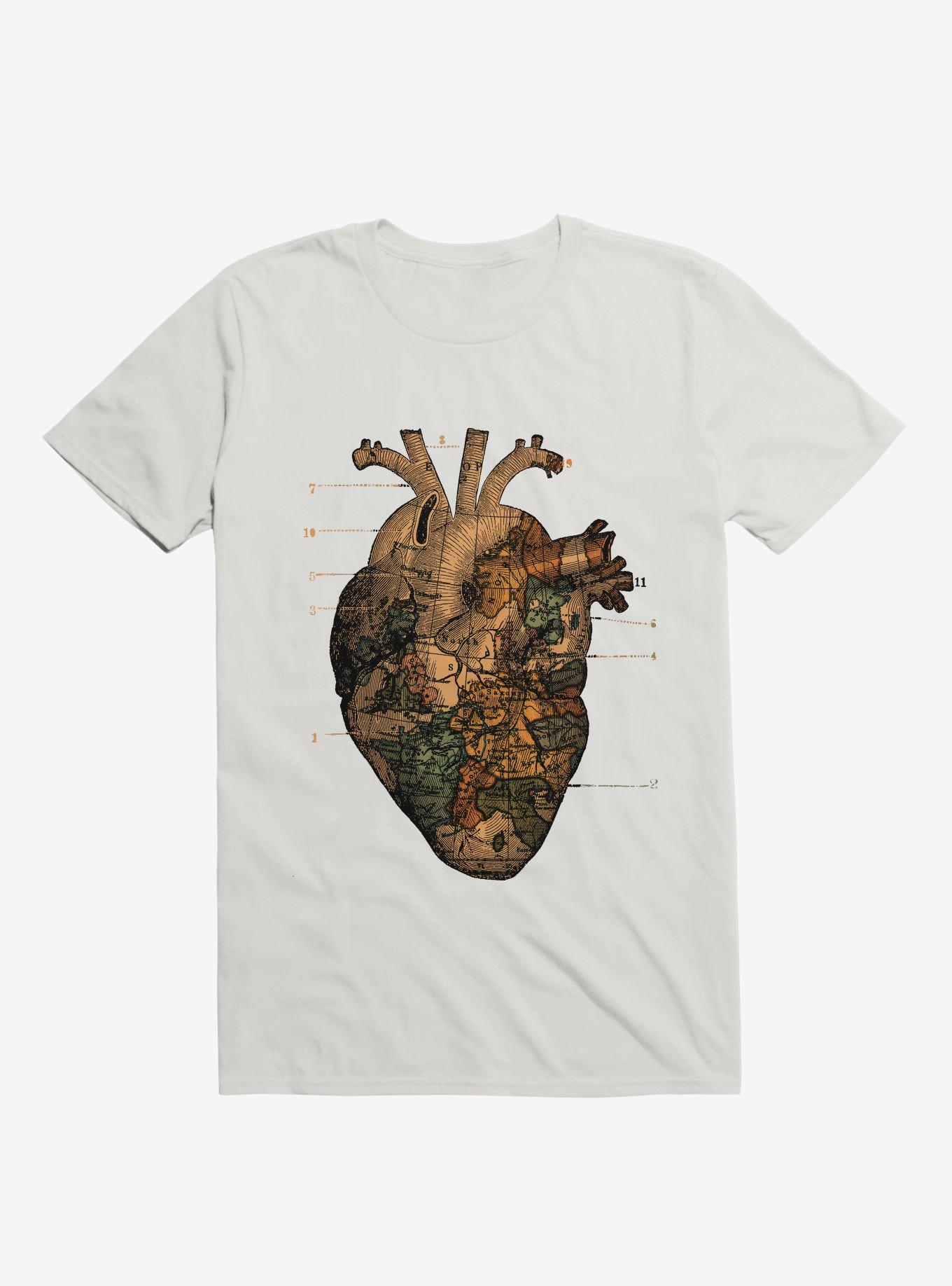 I'll Find You Heart World Map White T-Shirt, , hi-res