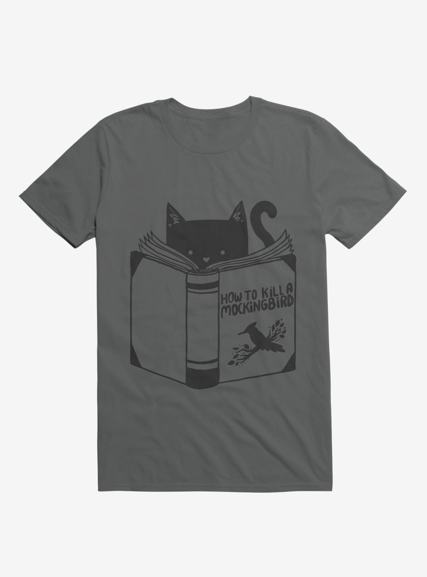 How To Kill A Mockingbird Cat Charcoal Grey T-Shirt, CHARCOAL, hi-res