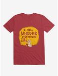I'll Murder Everything You Love Cat Red T-Shirt, RED, hi-res