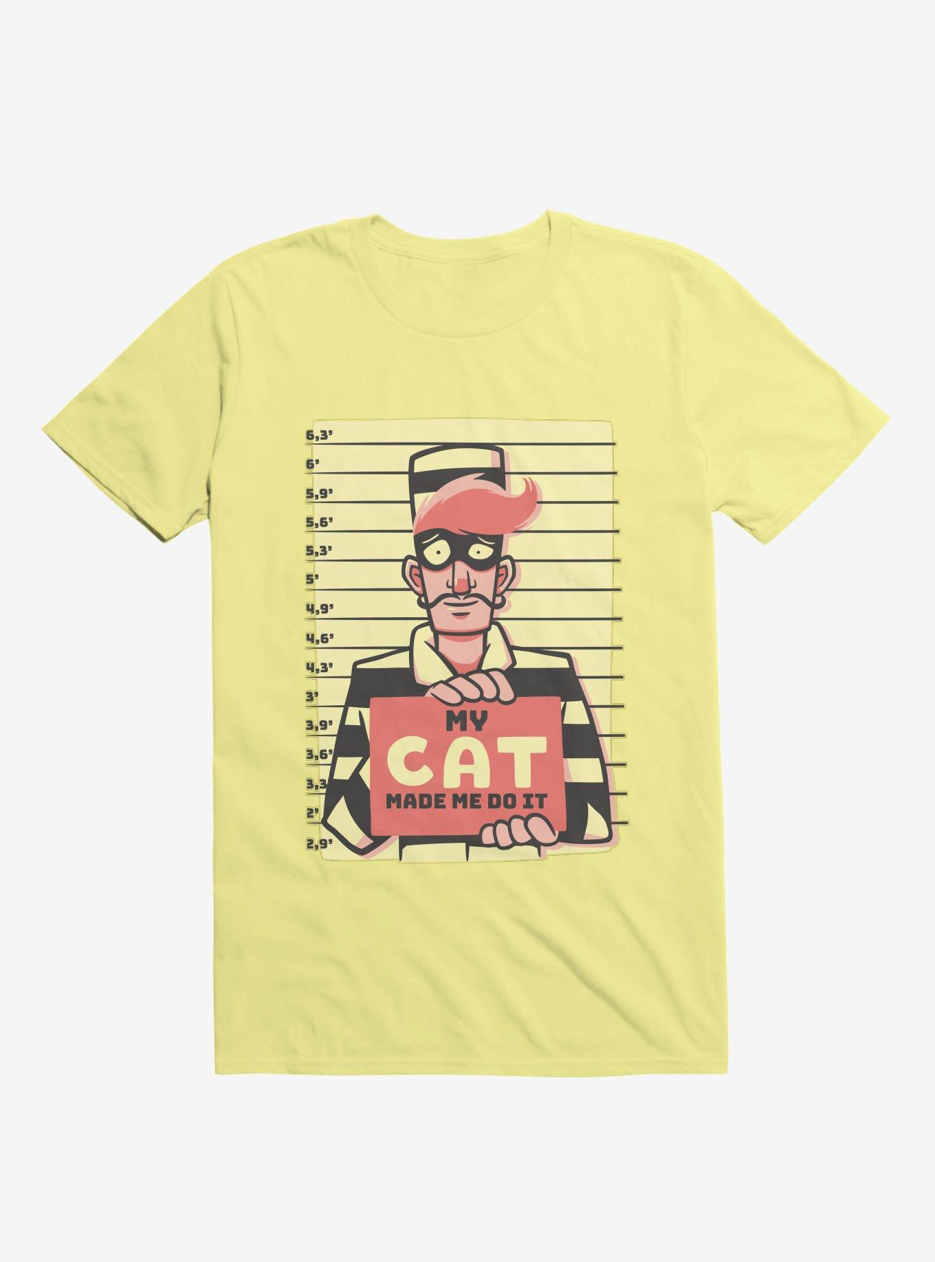 My Cat Made Me Do It Corn Silk Yellow T-Shirt, CORN SILK, hi-res