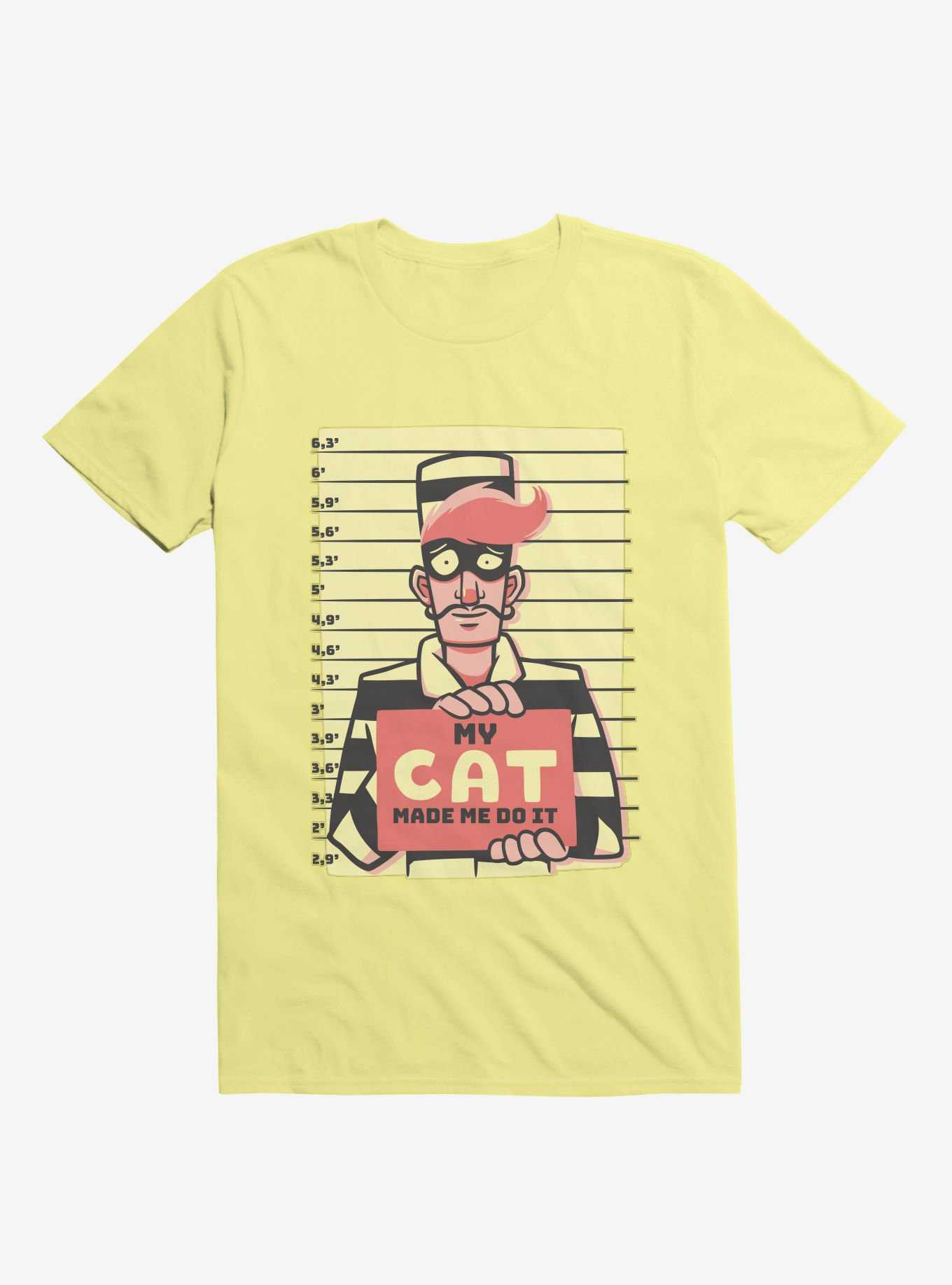 My Cat Made Me Do It Corn Silk Yellow T-Shirt, , hi-res