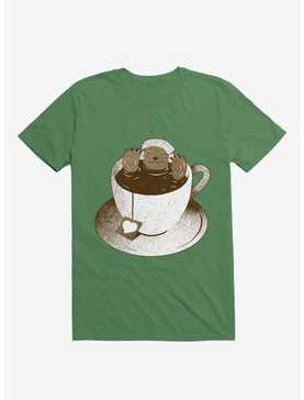 Monday Bath Sloth Coffee Kelly Green T-Shirt, , hi-res