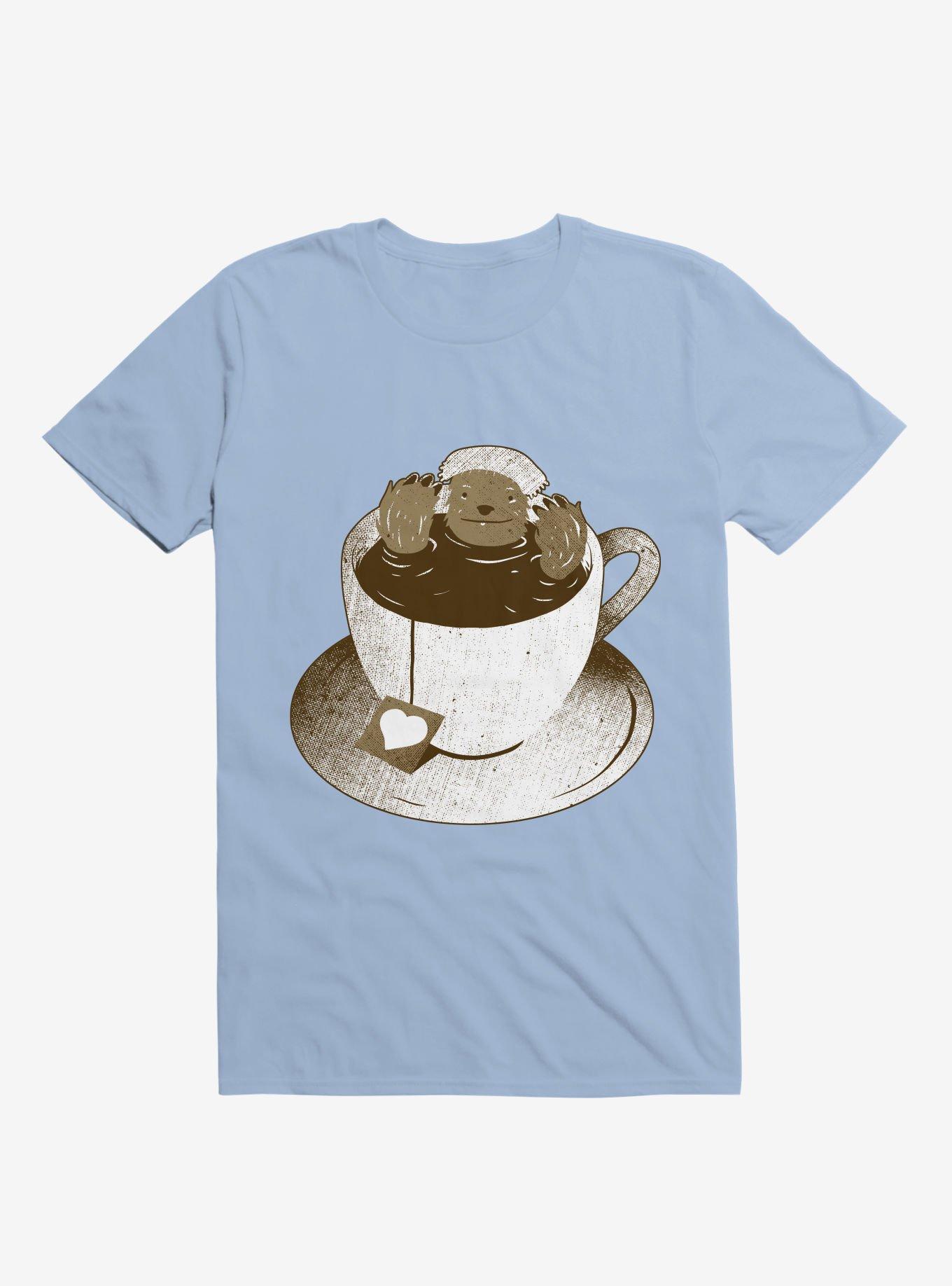 Monday Bath Sloth Coffee Light Blue T-Shirt, , hi-res