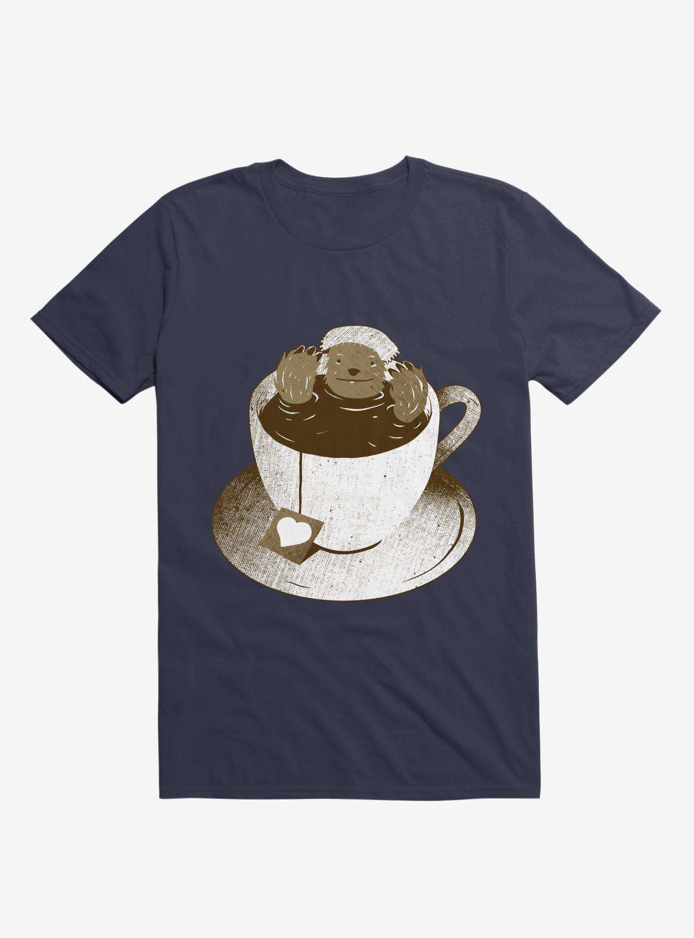 Monday Bath Sloth Coffee Navy Blue T-Shirt, , hi-res