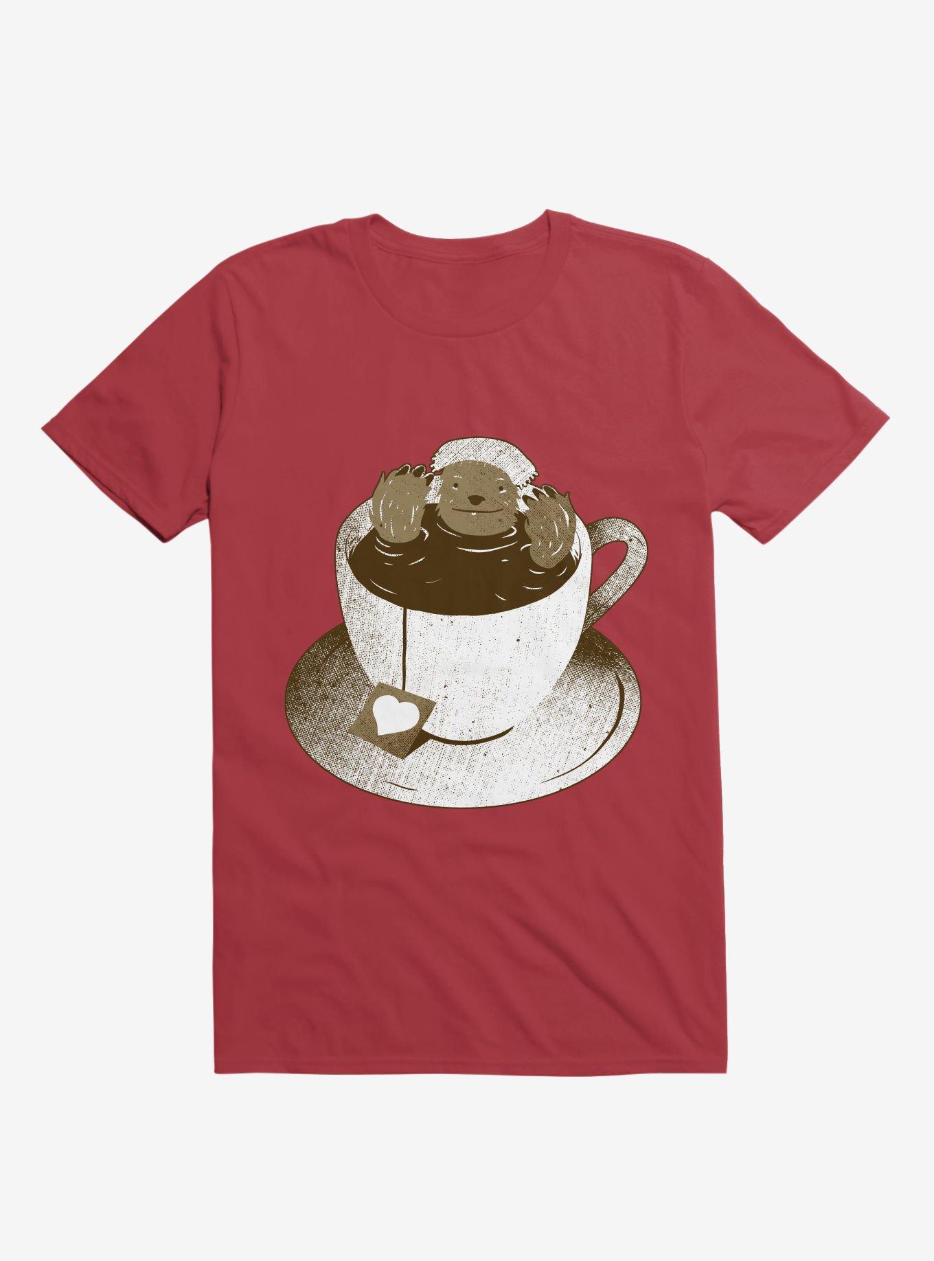 Monday Bath Sloth Coffee Red T-Shirt, , hi-res