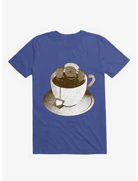 Monday Bath Sloth Coffee Royal Blue T-Shirt, , hi-res