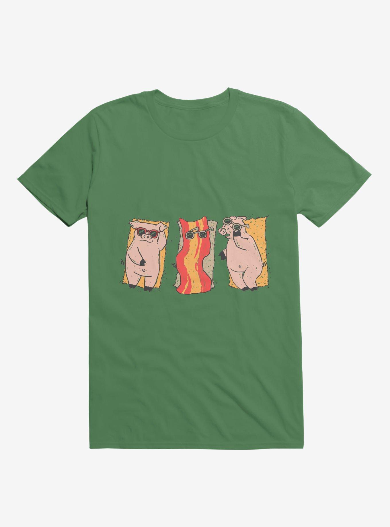 Sunscreen Pigs And Bacon Kelly Green T-Shirt