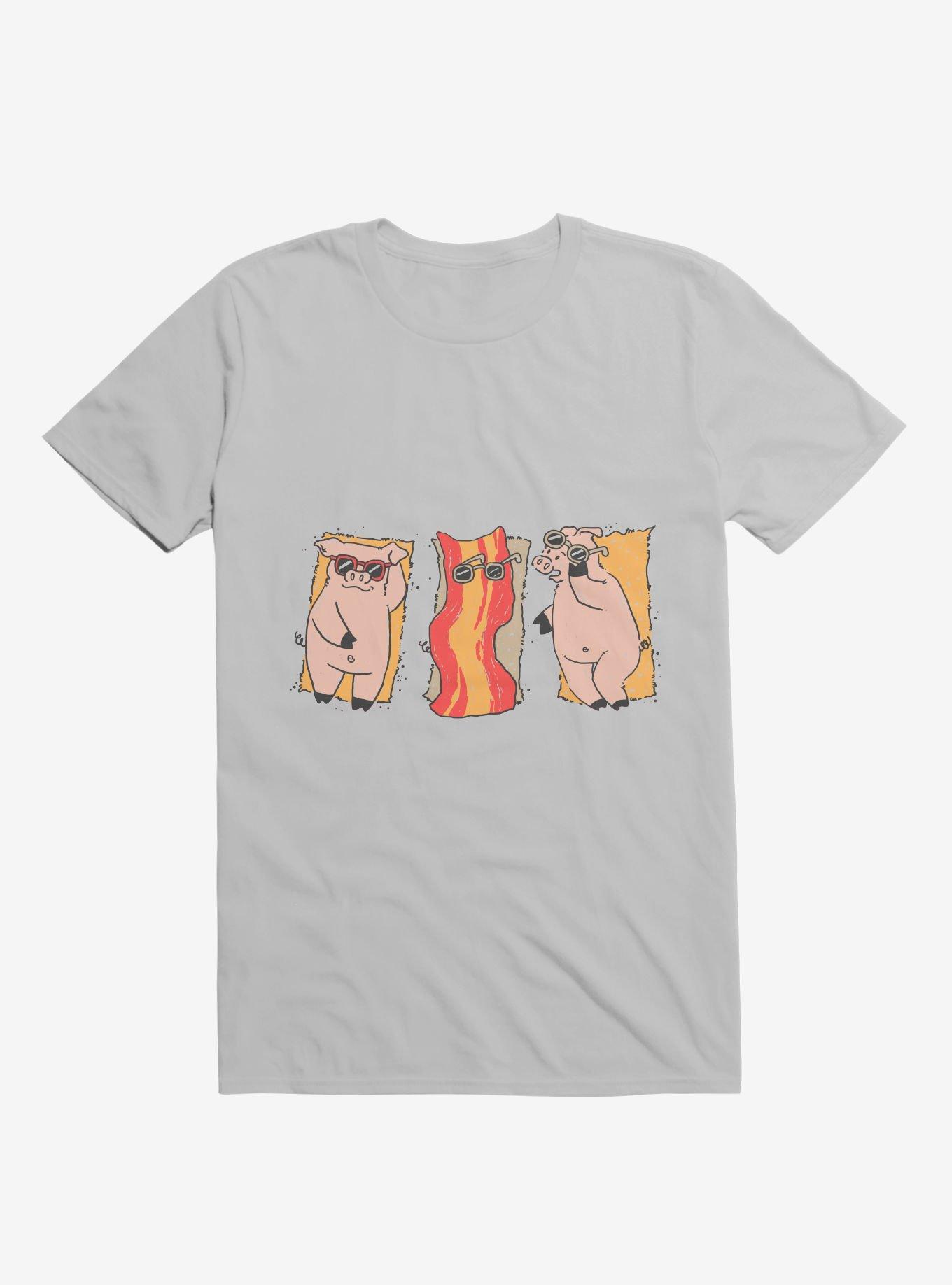 Sunscreen Pigs And Bacon Ice Grey T-Shirt, , hi-res