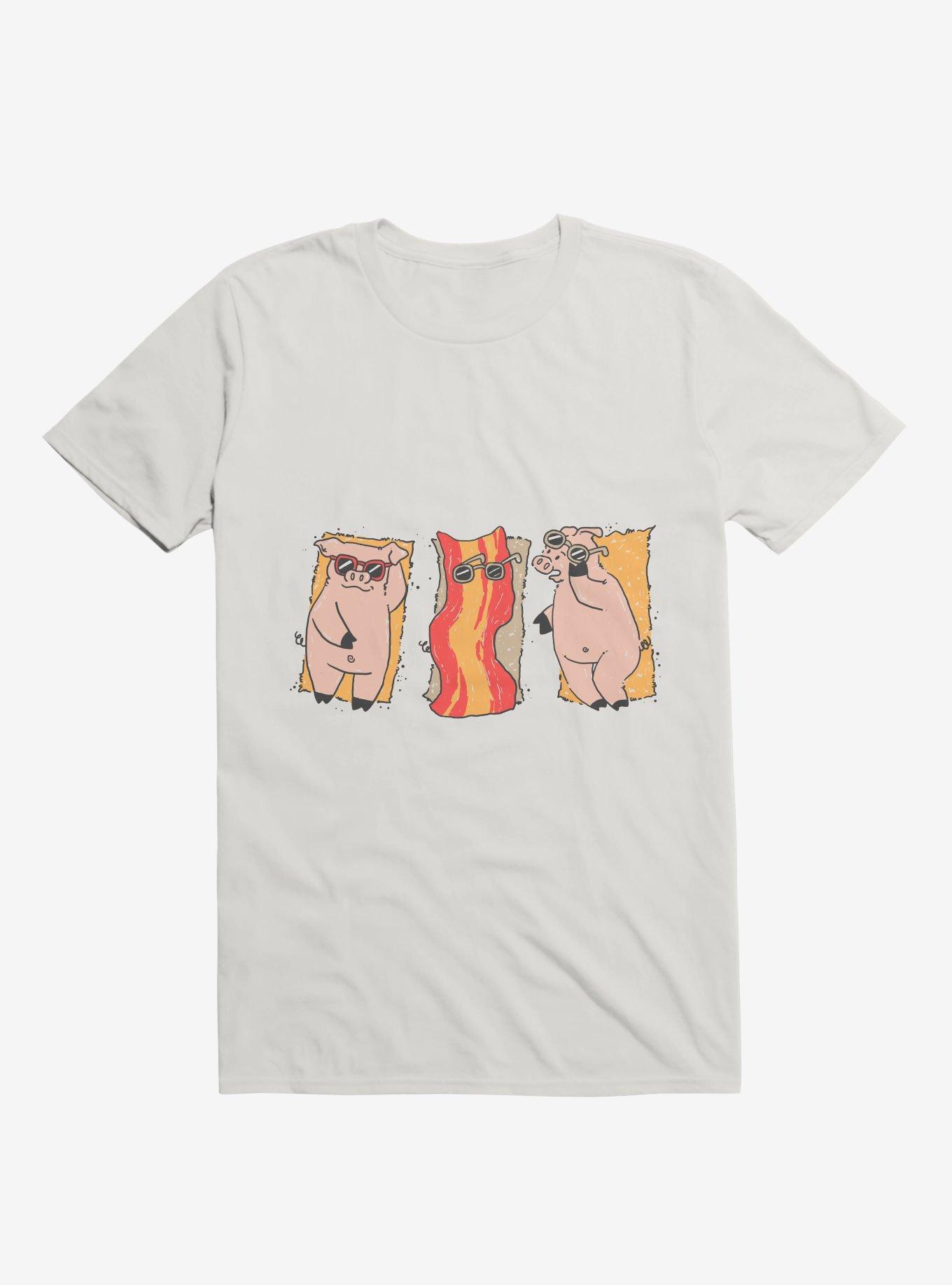 Sunscreen Pigs And Bacon White T-Shirt, , hi-res