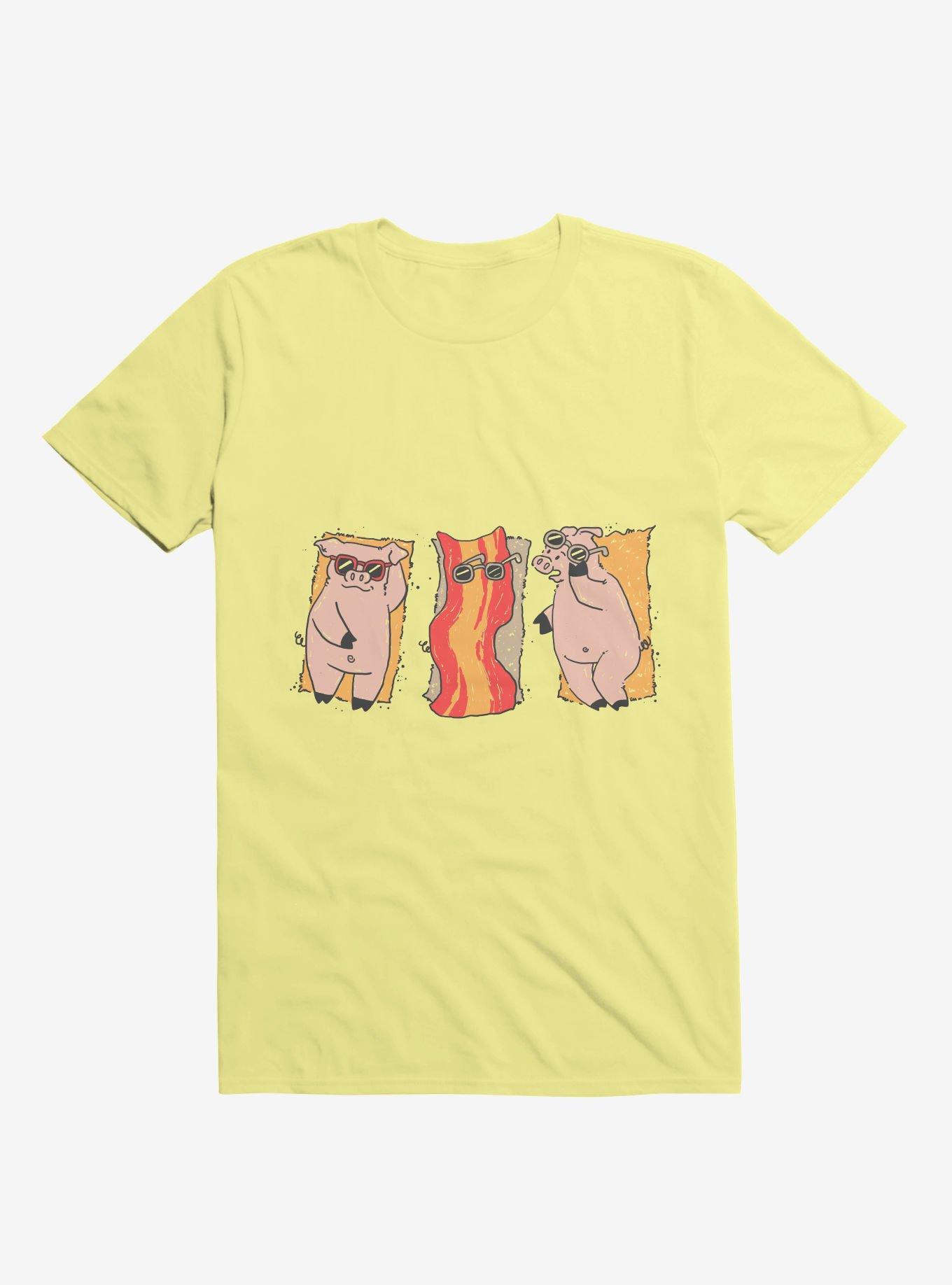 Sunscreen Pigs And Bacon Corn Silk Yellow T-Shirt, , hi-res