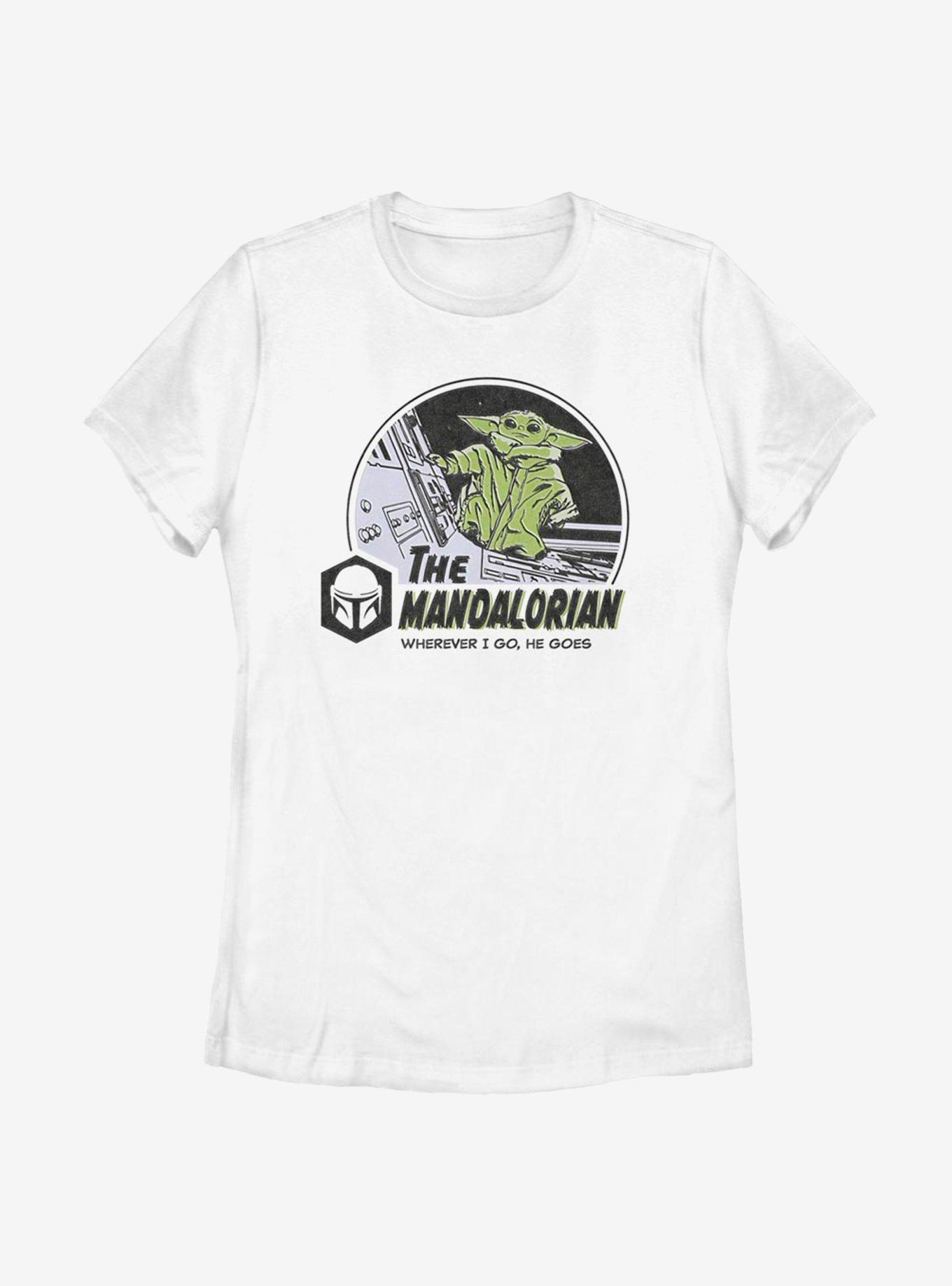 Star Wars The Mandalorian The Child In Space Womens T-Shirt, WHITE, hi-res