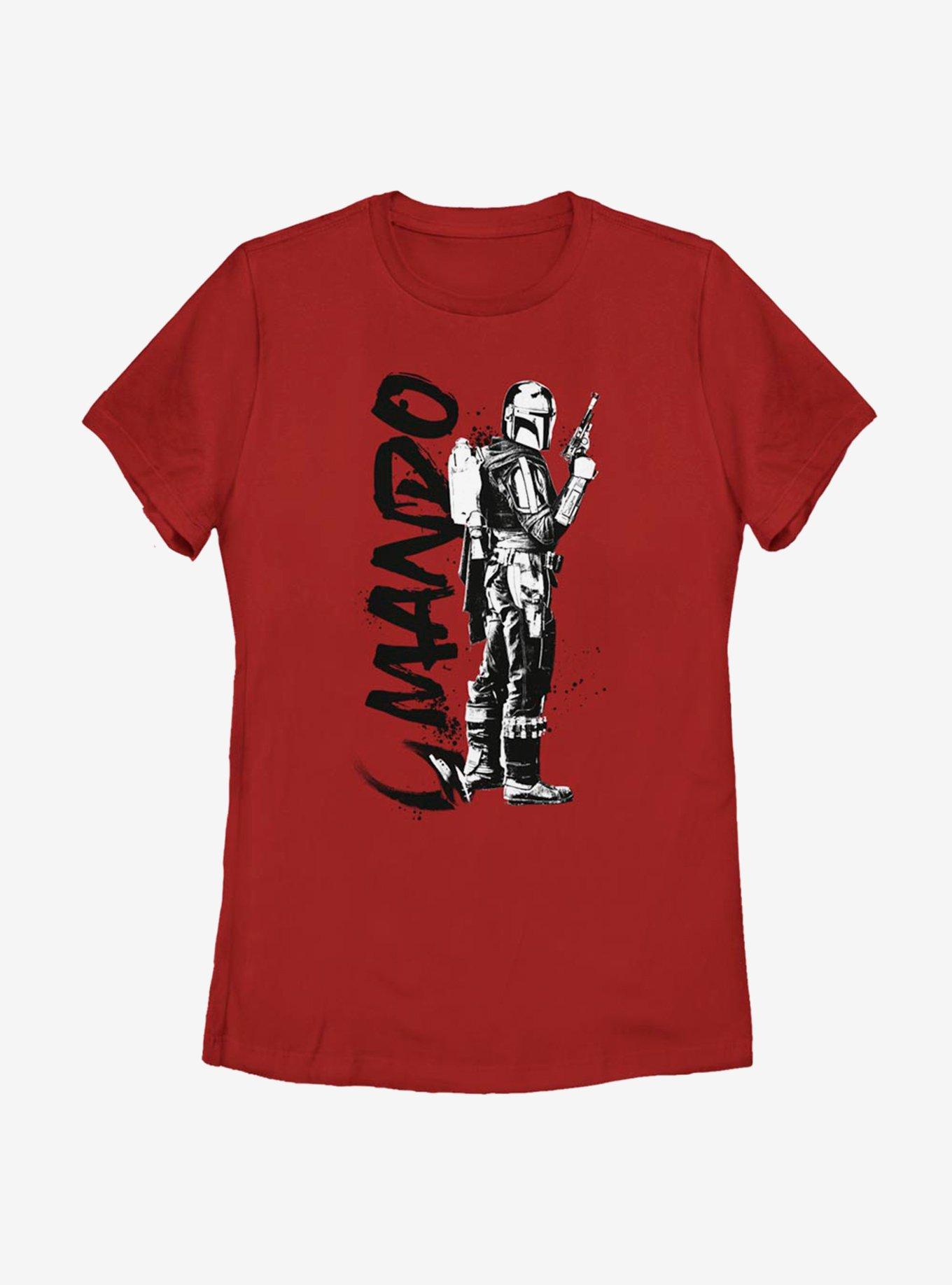 Star Wars The Mandalorian Splatter Womens T-Shirt, RED, hi-res