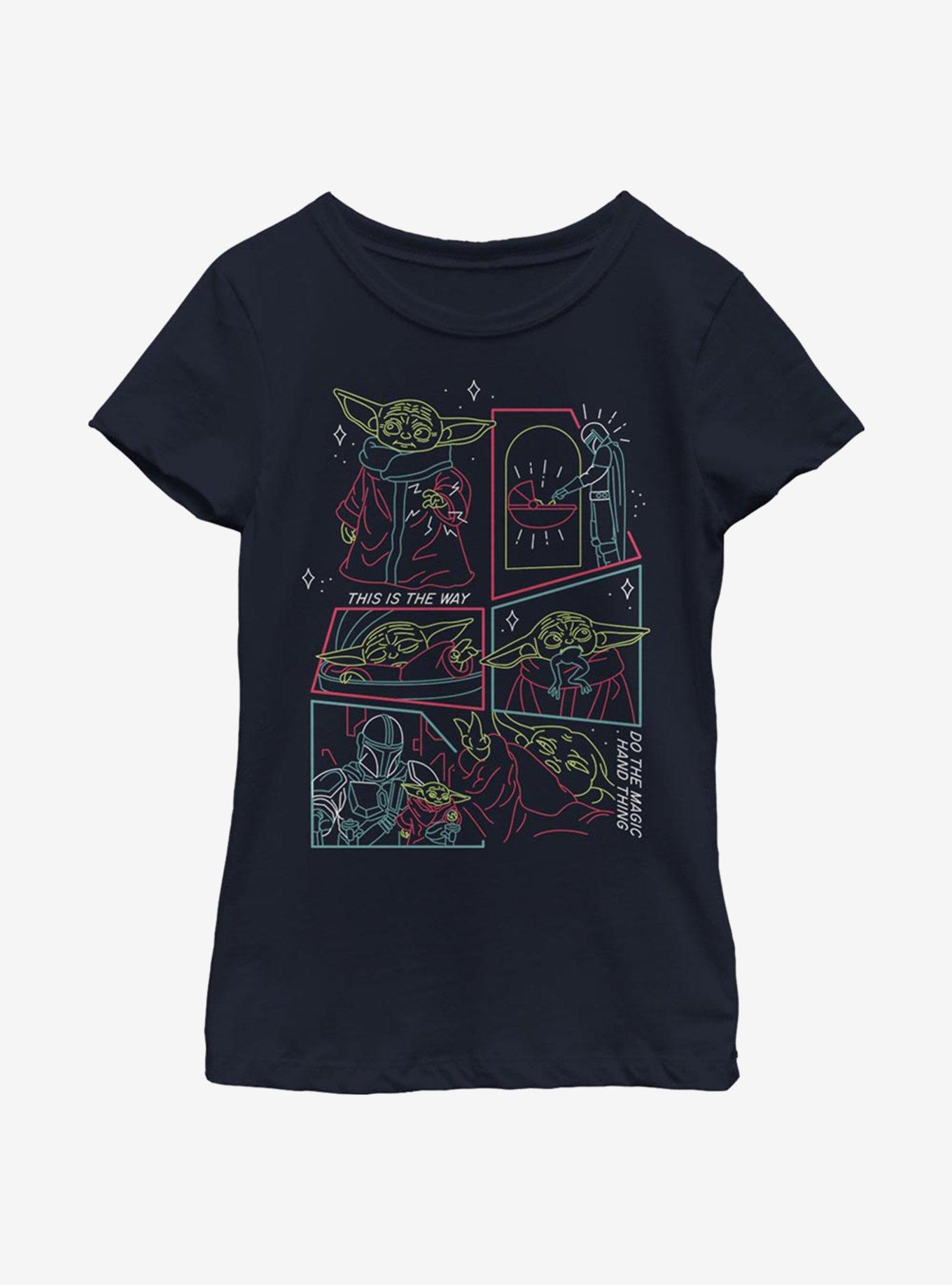 Star Wars The Mandalorian The Child Mono Mando Youth Girls T-Shirt, NAVY, hi-res