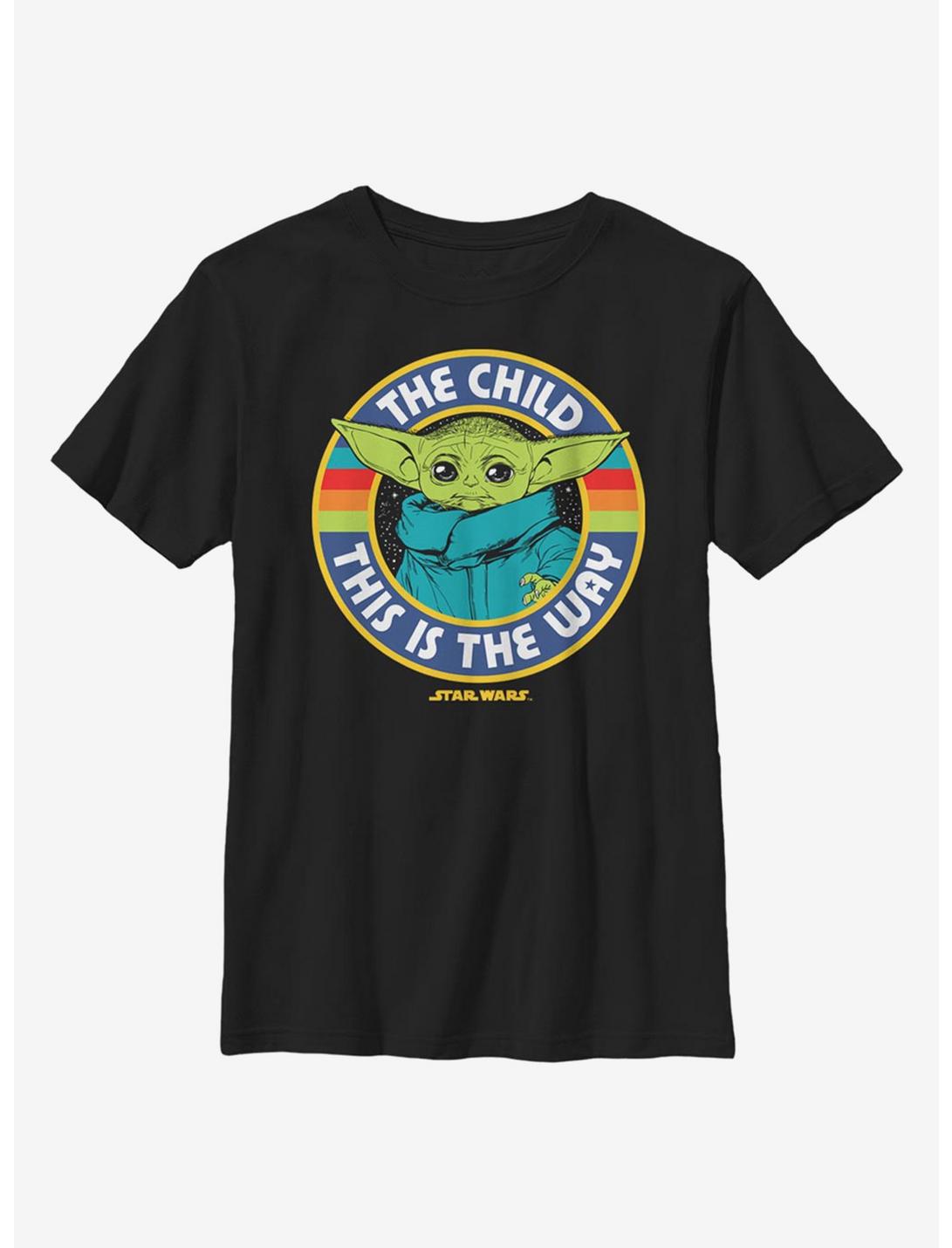 Star Wars The Mandalorian The Child Stripes Youth T-Shirt, BLACK, hi-res