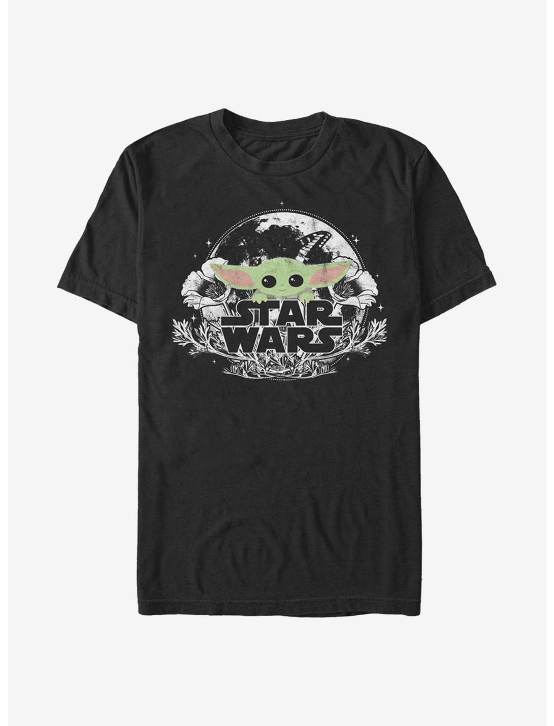 Star Wars The Mandalorian The Child Floral T-Shirt, BLACK, hi-res