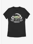 Star Wars The Mandalorian The Child Floral Womens T-Shirt, BLACK, hi-res