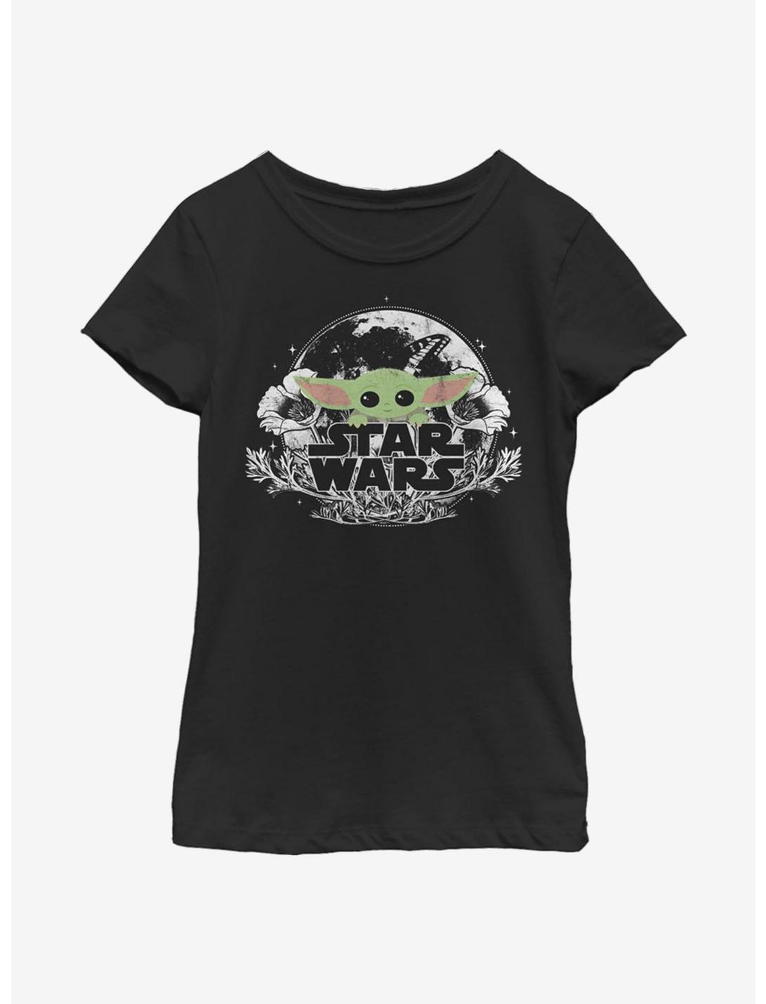 Star Wars The Mandalorian The Child Floral Youth Girls T-Shirt, BLACK, hi-res