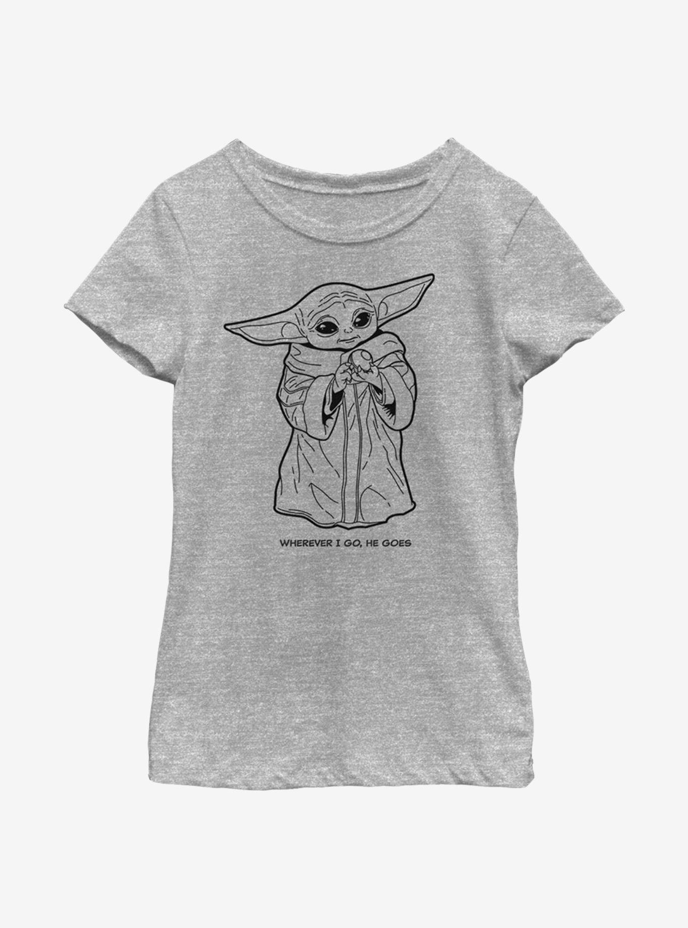 Star Wars The Mandalorian The Child Wherever Youth Girls T-Shirt, ATH HTR, hi-res