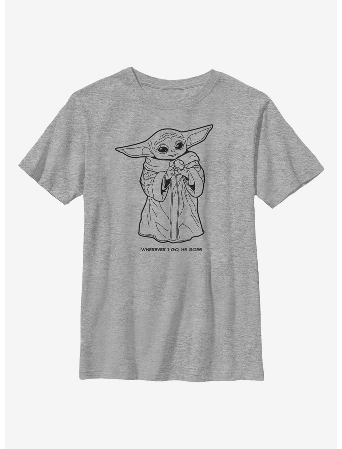 Star Wars The Mandalorian The Child Wherever Youth T-Shirt, ATH HTR, hi-res