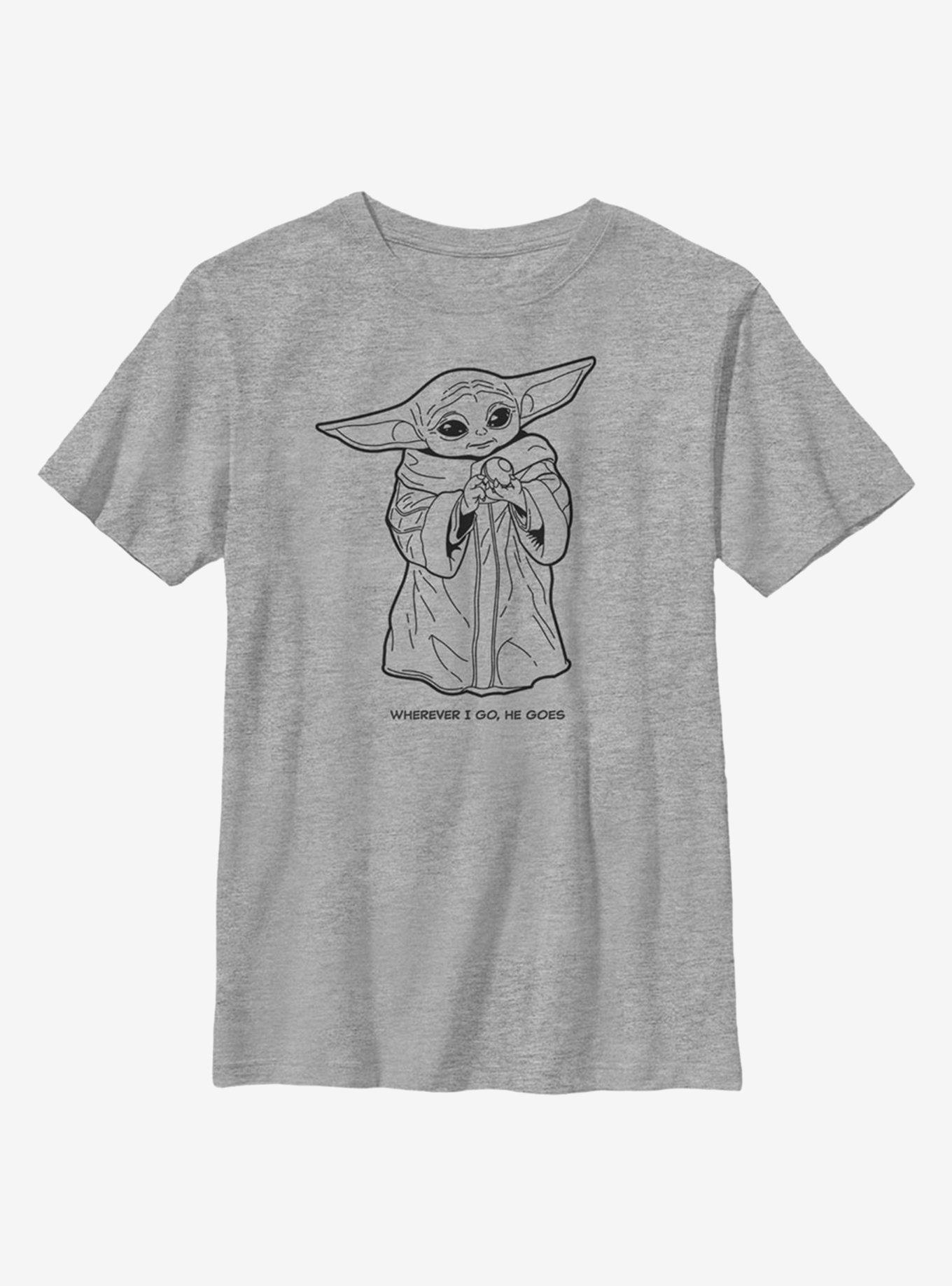 Star Wars The Mandalorian The Child Wherever Youth T-Shirt, ATH HTR, hi-res