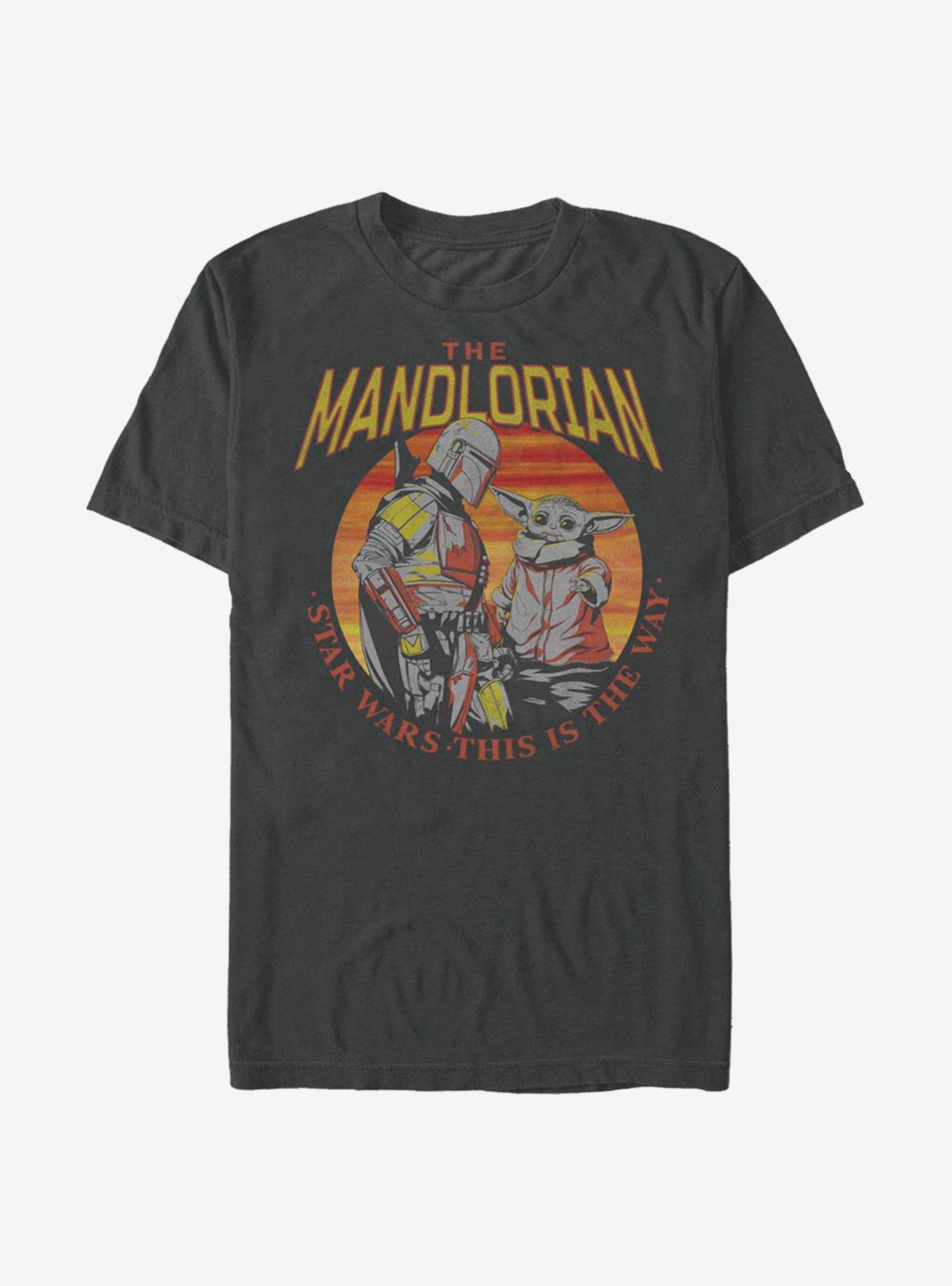 Star Wars The Mandalorian The Child Mando Sunset T-Shirt, CHARCOAL, hi-res