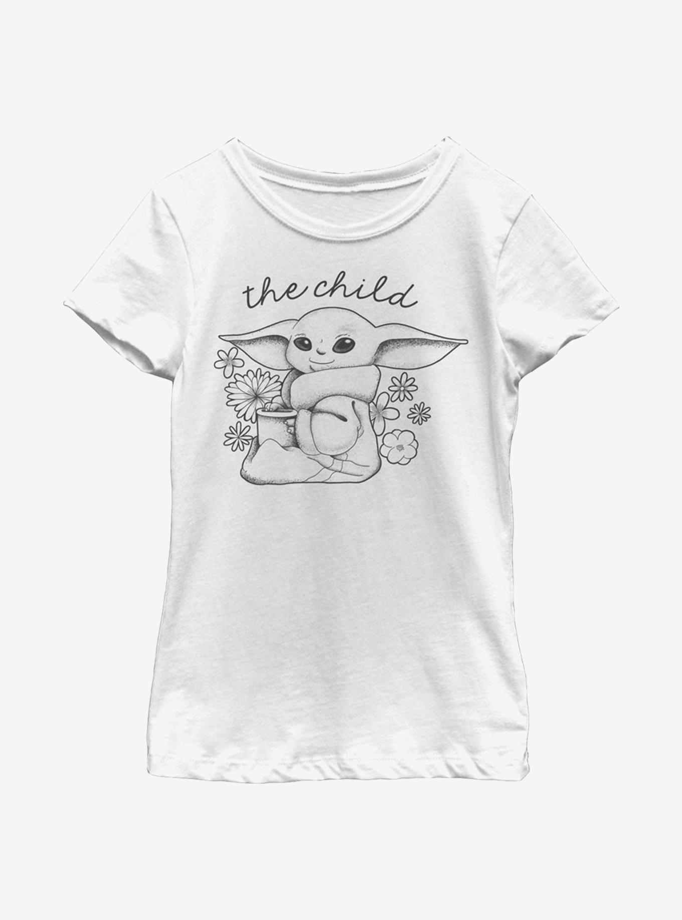 Star Wars The Mandalorian The Flower Child Cute Youth Girls T-Shirt, WHITE, hi-res